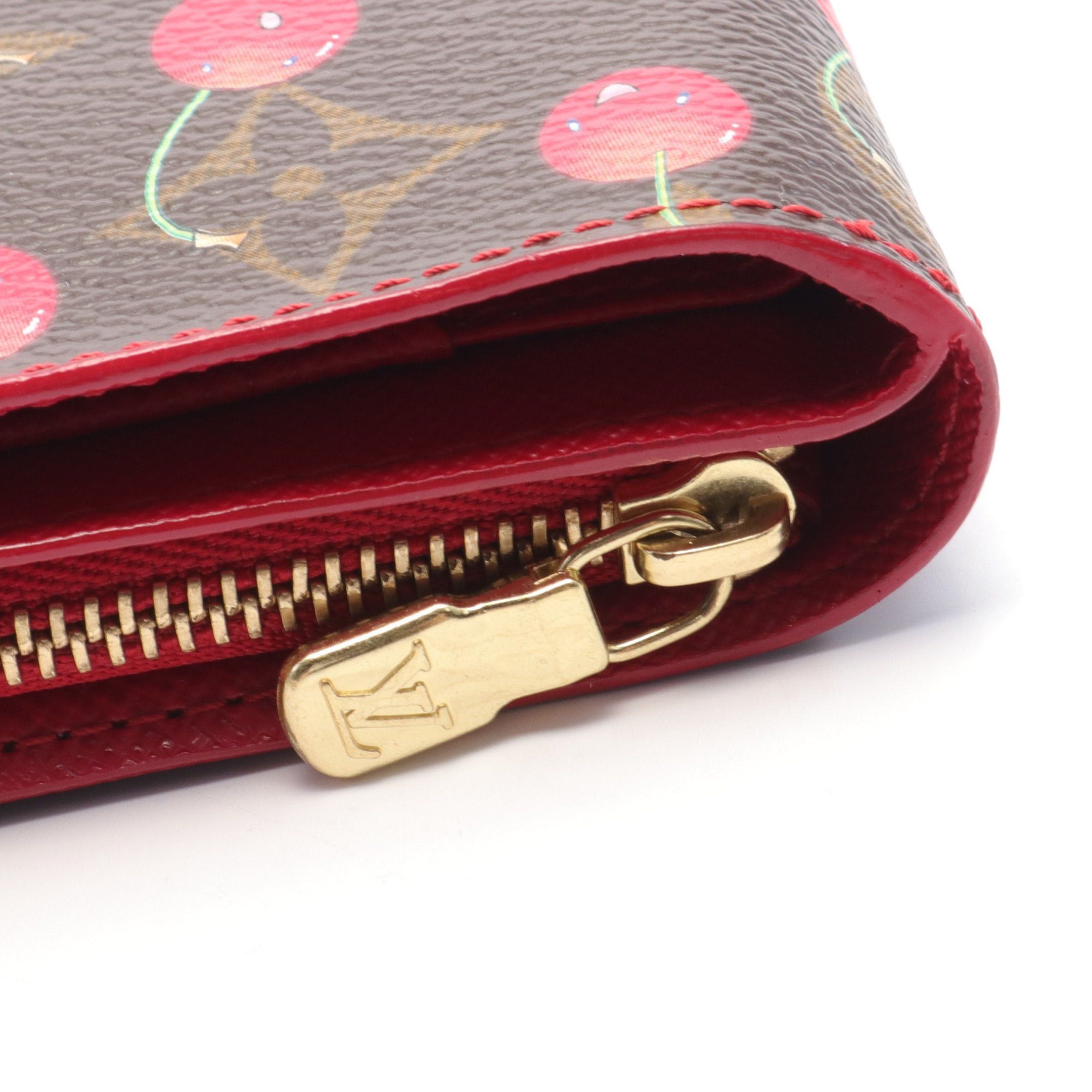 Louis Vuitton Louis Vuitton Compact Zip Monogram Cherry Bi-Fold Wallet Brown Red Size ONE SIZE - 9 Thumbnail
