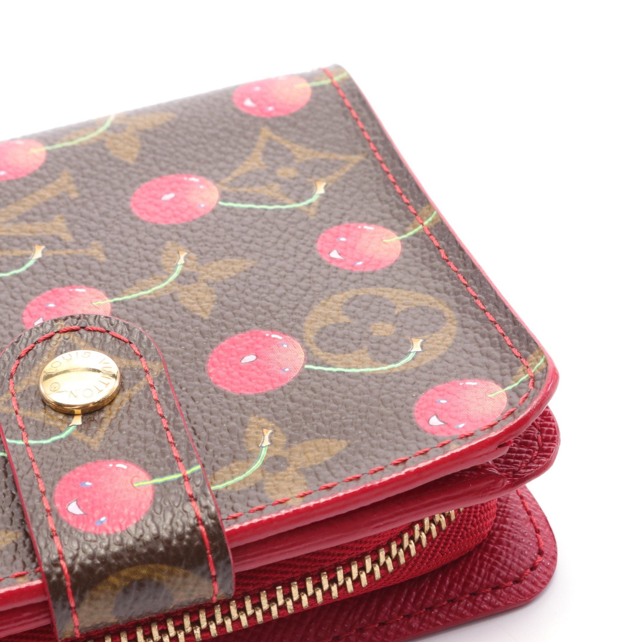 Louis Vuitton Louis Vuitton Compact Zip Monogram Cherry Bi-Fold Wallet Brown Red Size ONE SIZE - 8 Thumbnail