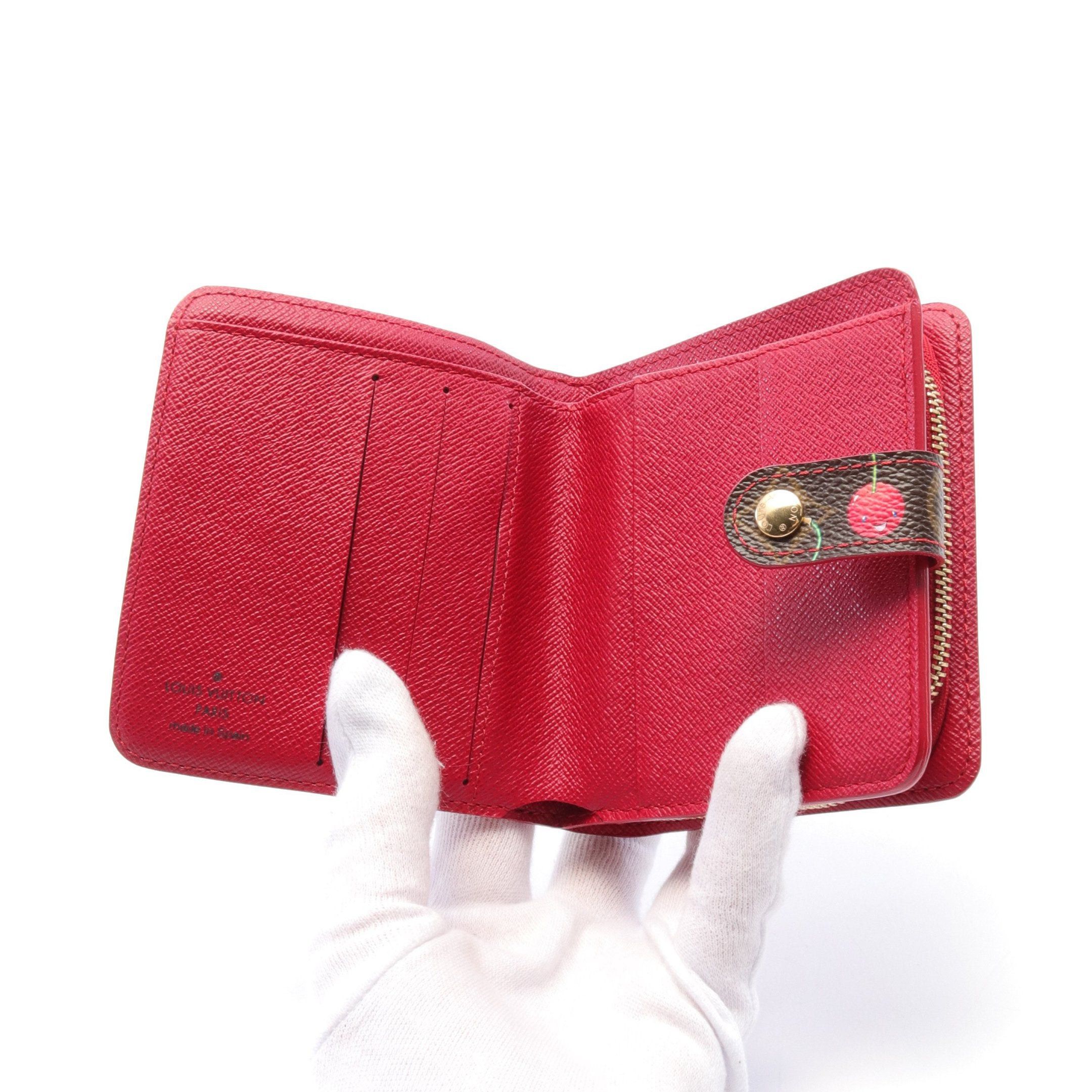 Louis Vuitton Louis Vuitton Compact Zip Monogram Cherry Bi-Fold Wallet Brown Red Size ONE SIZE - 3 Thumbnail