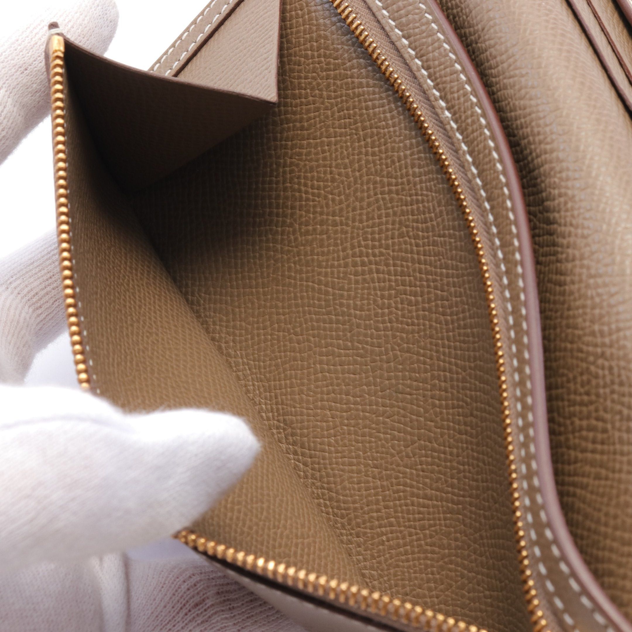 Hermes Hermes Bear Souffle Etoupe Bi-Fold Long Wallet Veau Epsom Gray Brown Gold Hardware Z Stamp Size ONE SIZE - 6 Thumbnail