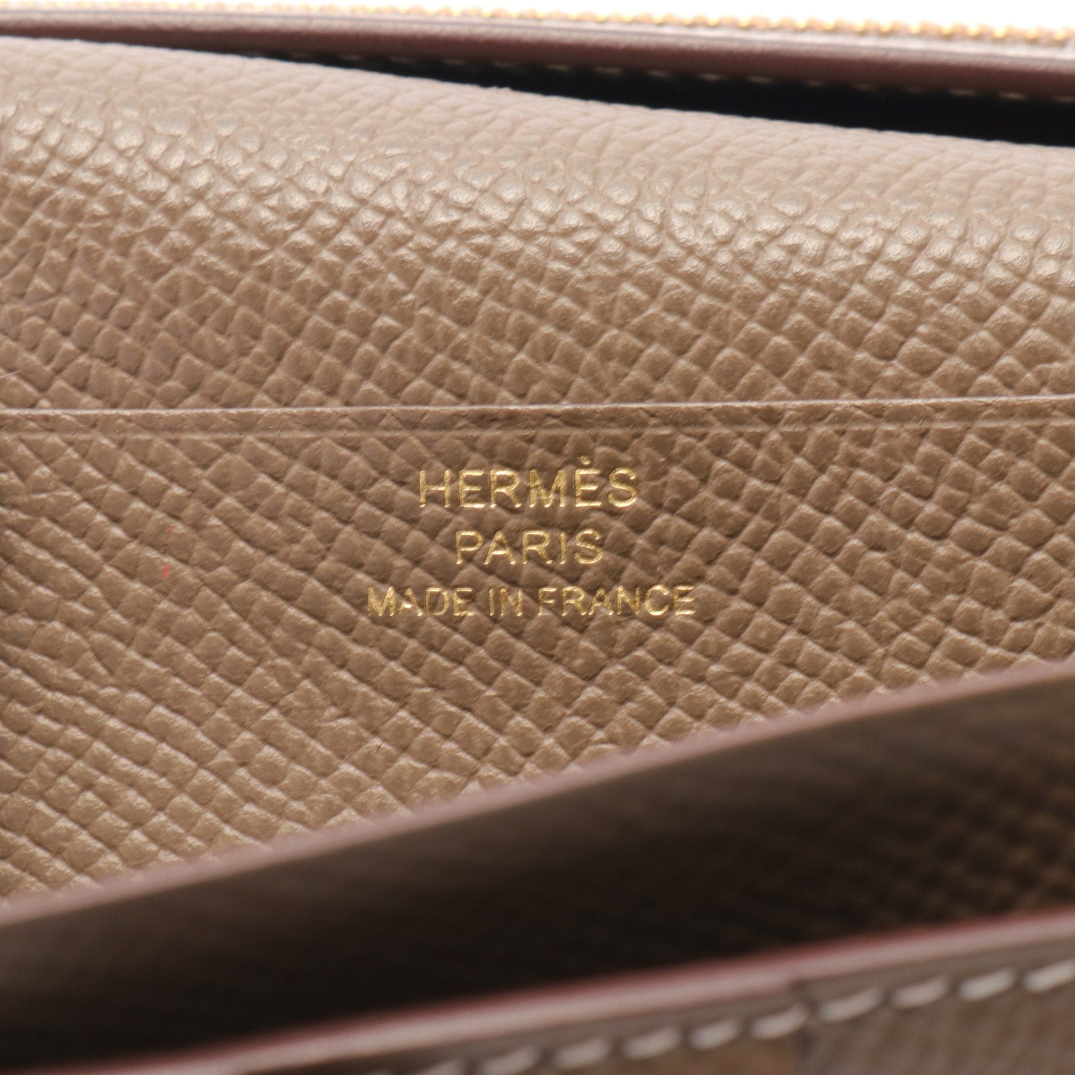 Hermes Hermes Bear Souffle Etoupe Bi-Fold Long Wallet Veau Epsom Gray Brown Gold Hardware Z Stamp Size ONE SIZE - 4 Thumbnail