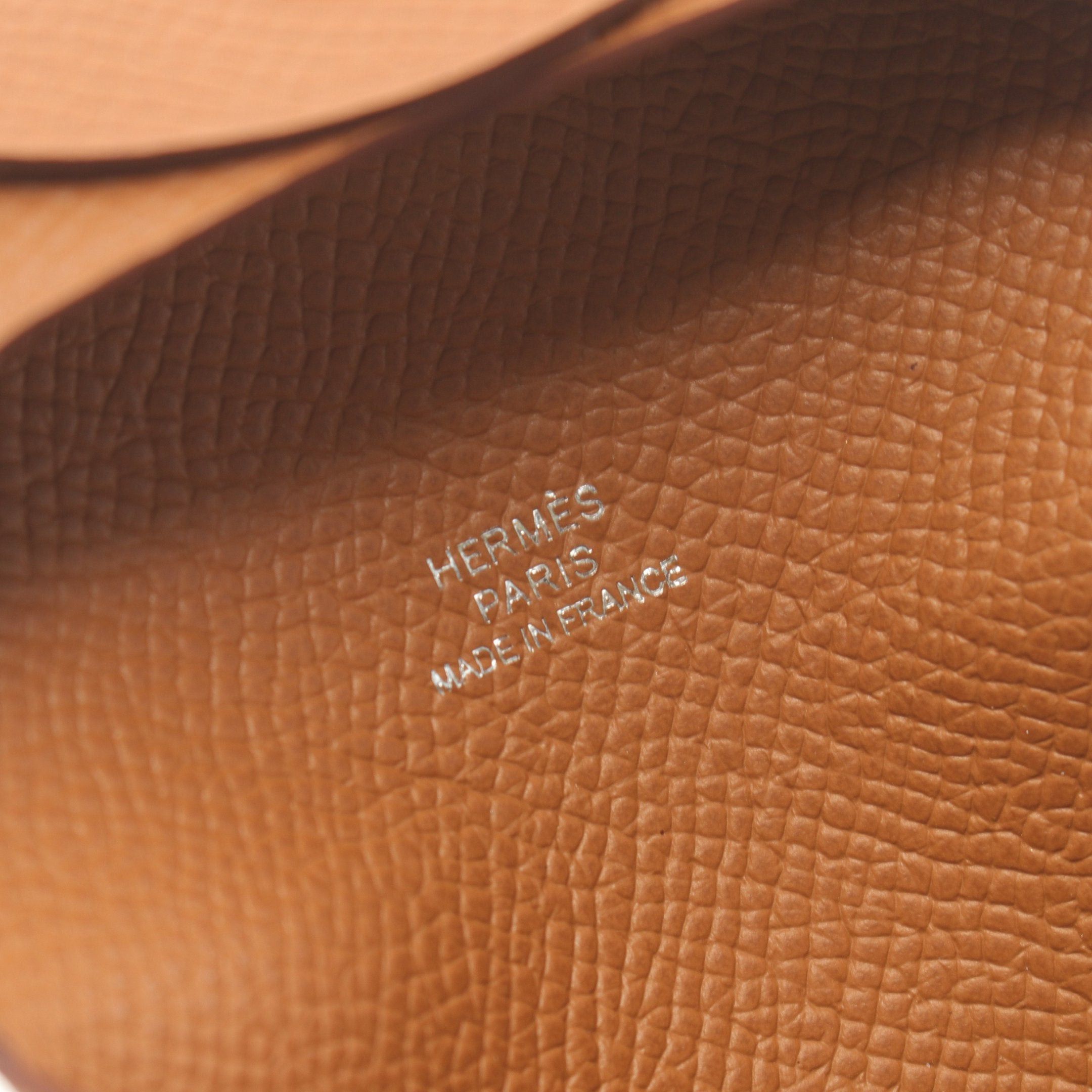Hermes Hermes Bastia Gold Coin Purse Veau Epsom Light Brown Silver Hardware Double Engraved Size ONE SIZE - 4 Thumbnail