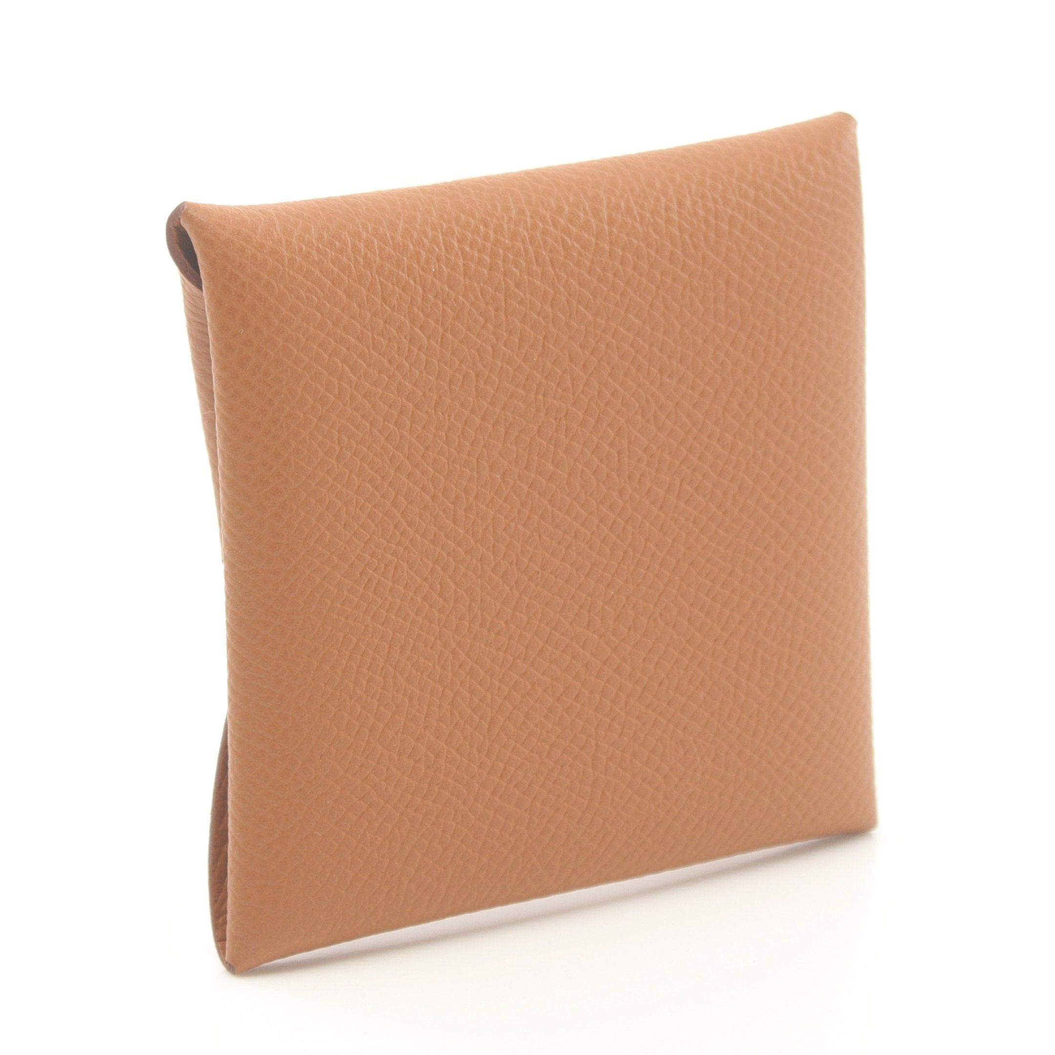 Hermes Hermes Bastia Gold Coin Purse Veau Epsom Light Brown Silver Hardware Double Engraved Size ONE SIZE - 2 Thumbnail