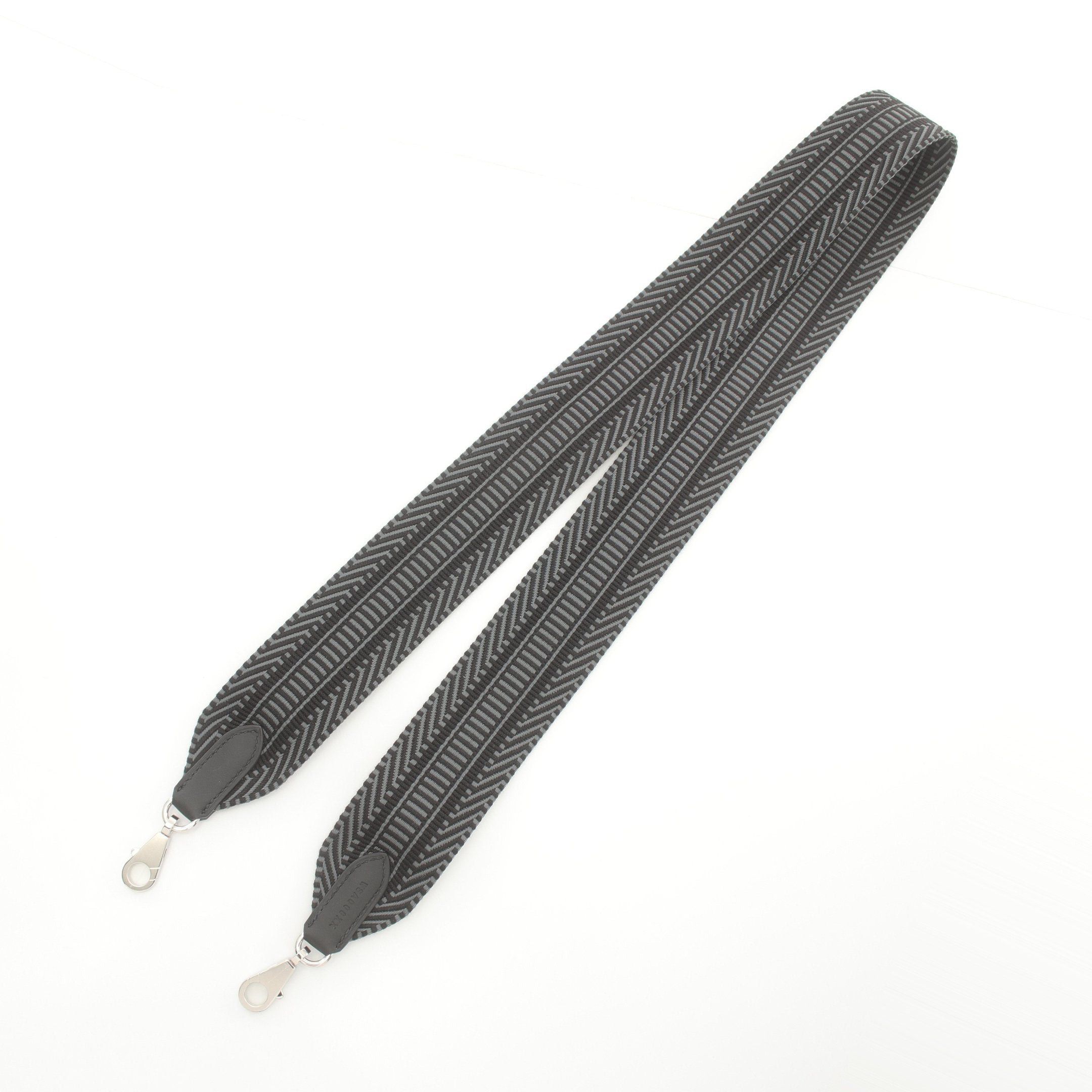 Hermes Hermes Shoulder Strap Canvas Veau Swift Black Gray Silver Hardware Double Engraved Size ONE SIZE - 2 Thumbnail