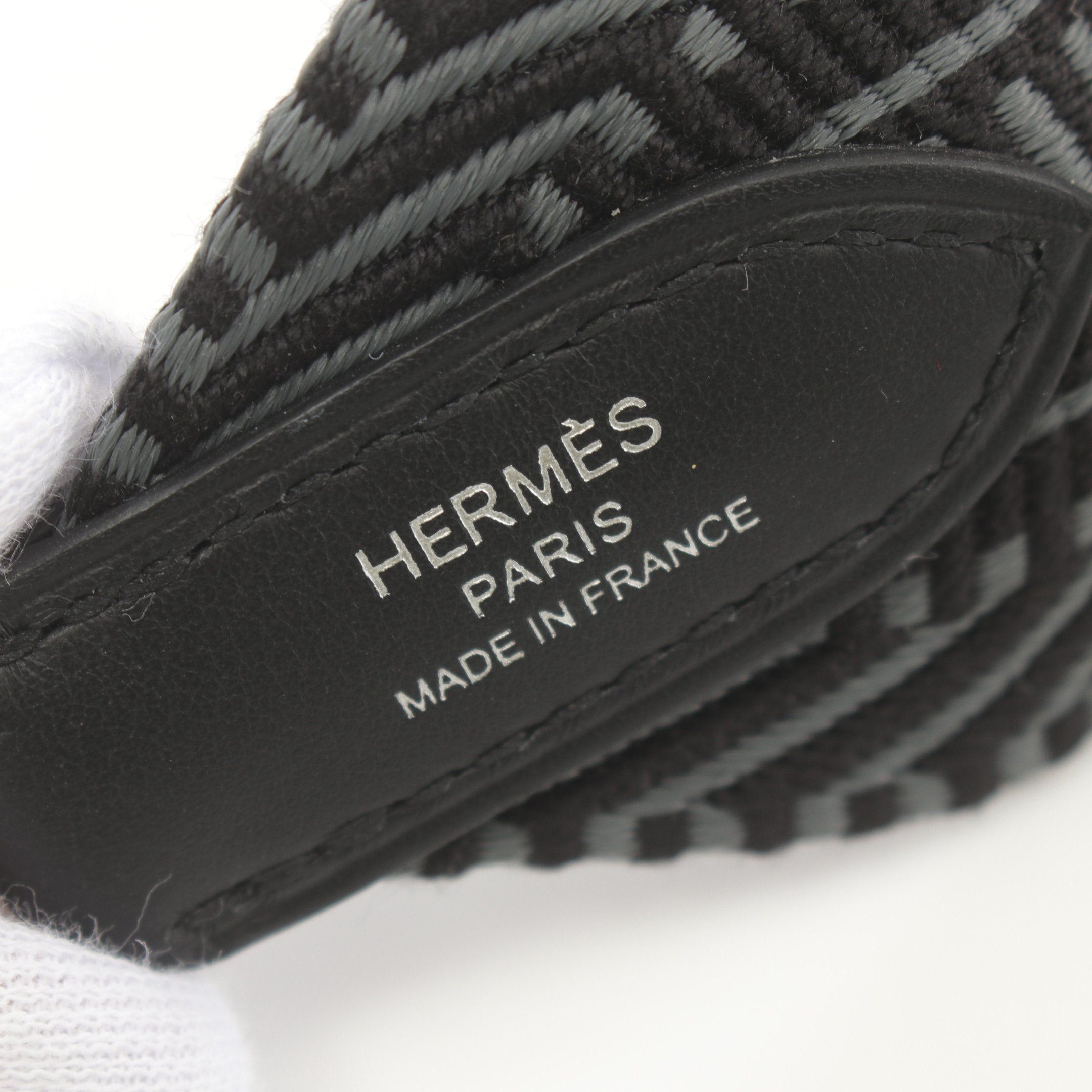 Hermes Hermes Shoulder Strap Canvas Veau Swift Black Gray Silver Hardware Double Engraved Size ONE SIZE - 4 Thumbnail