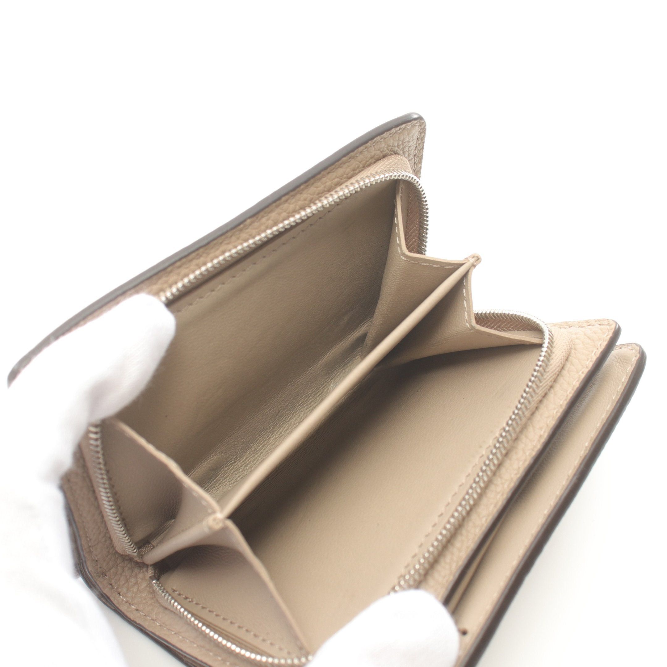 Louis Vuitton Louis Vuitton Portefeuil Claire Monogram Mahina Carré Bi-Fold Wallet Leather Gray Beige Size ONE SIZE - 4 Thumbnail