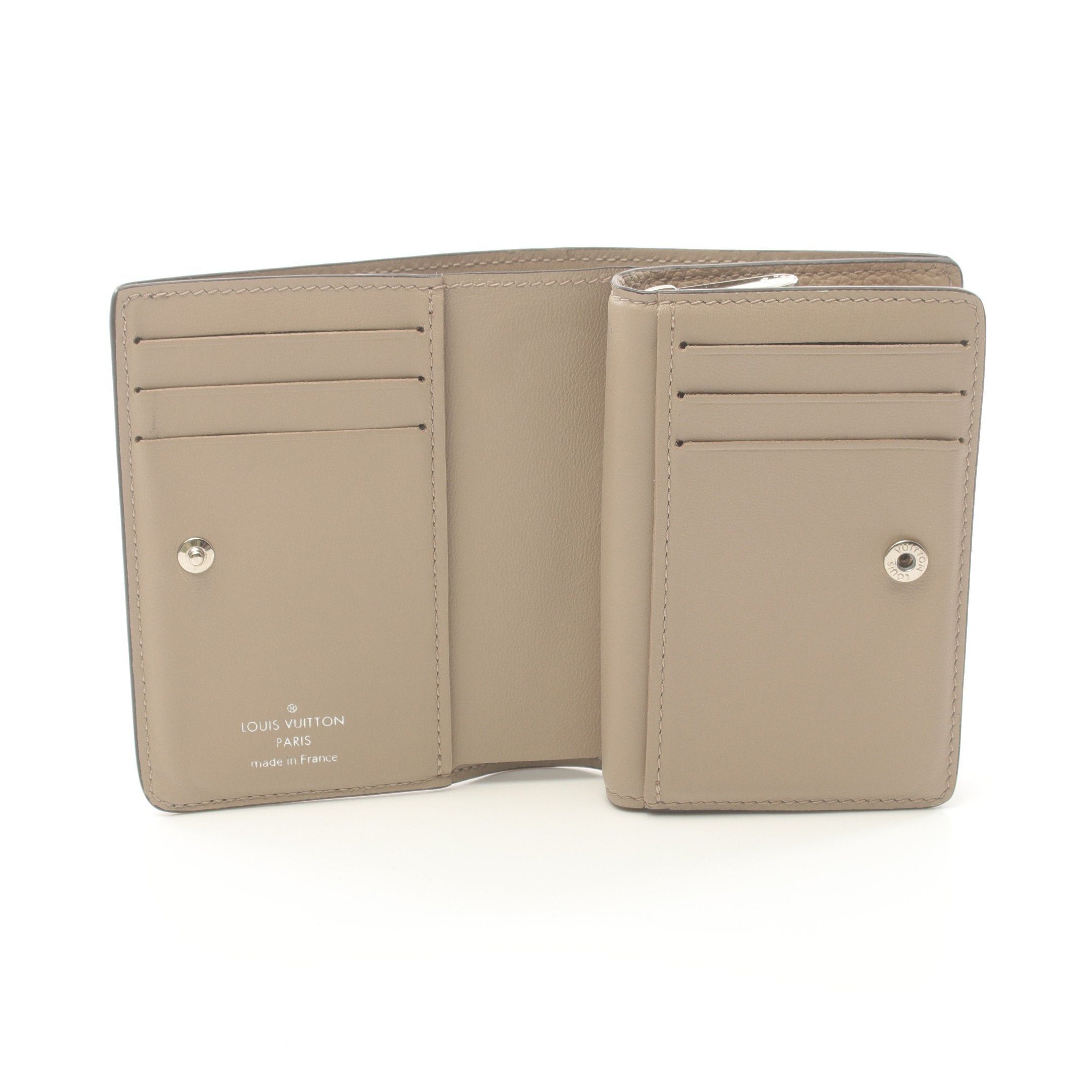 Louis Vuitton Louis Vuitton Portefeuil Claire Monogram Mahina Carré Bi-Fold Wallet Leather Gray Beige Size ONE SIZE - 3 Thumbnail