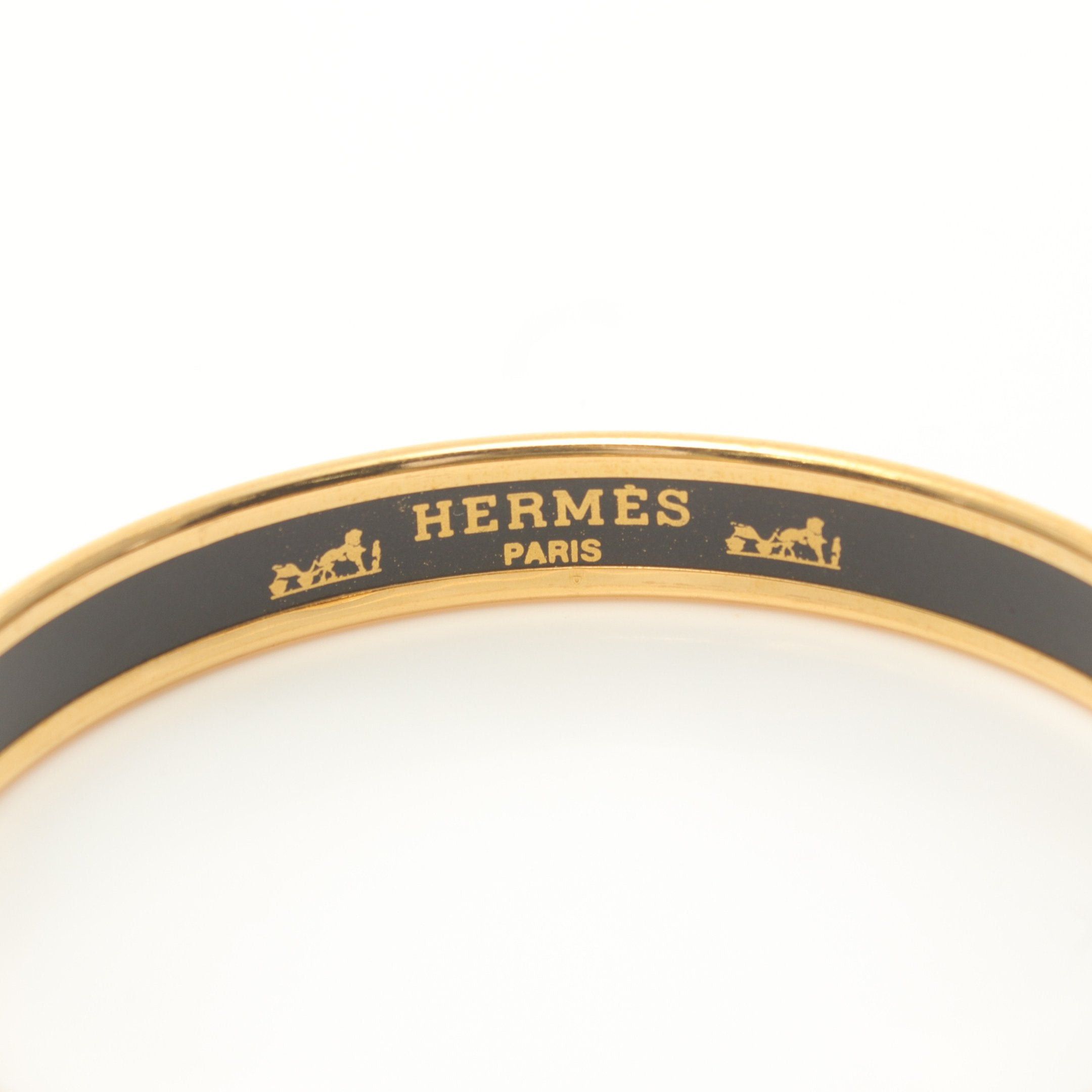 Hermes Hermes Enamel Pm Bangle Gp Cloisonne Gold Orange Multicolor Size ONE SIZE - 3 Thumbnail