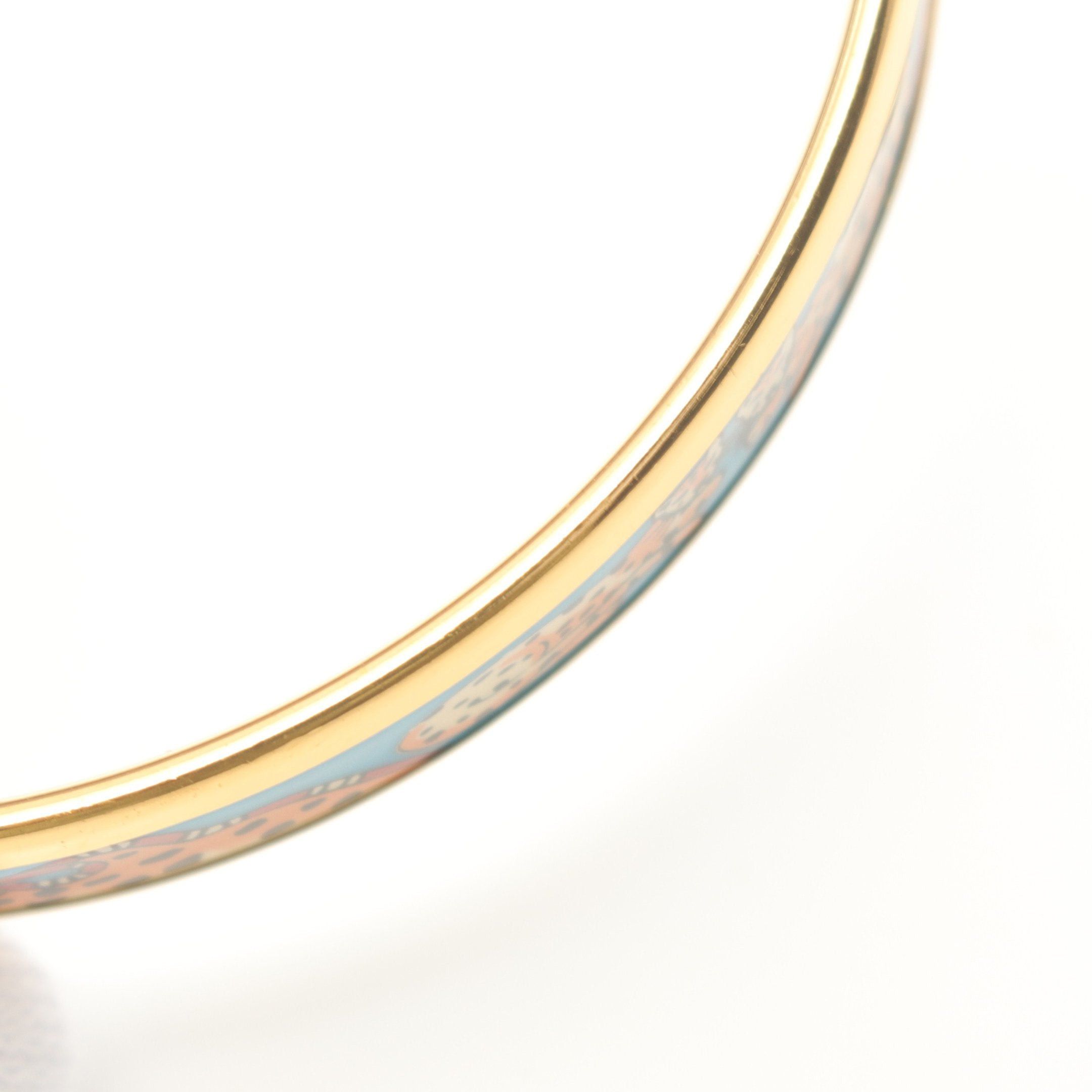 Hermes Hermes Enamel Pm Bangle Gp Cloisonne Gold Light Blue Multicolor Size ONE SIZE - 4 Thumbnail