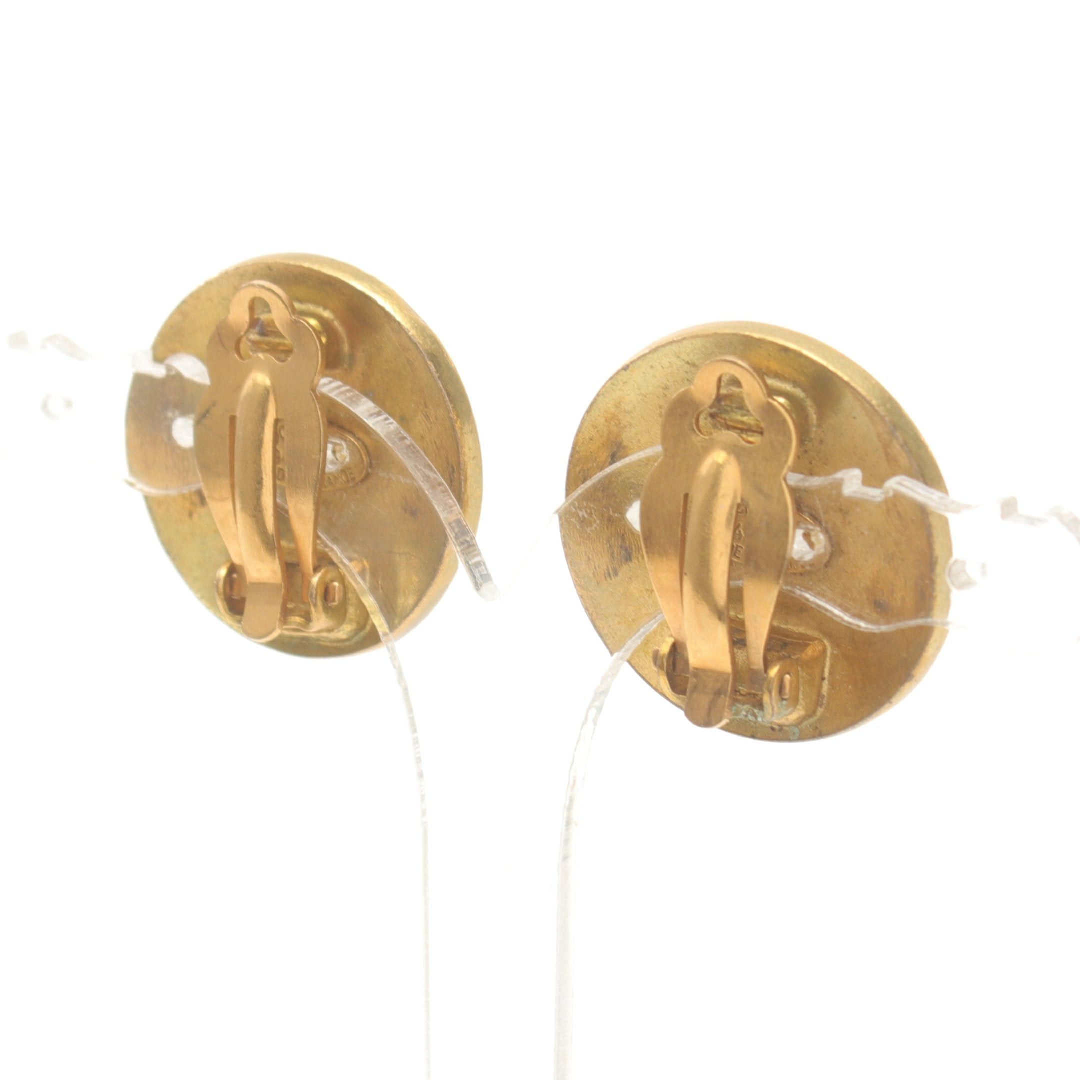 Chanel Chanel Coco Mark Earrings Gp Gold Black 94P Size ONE SIZE - 2 Thumbnail