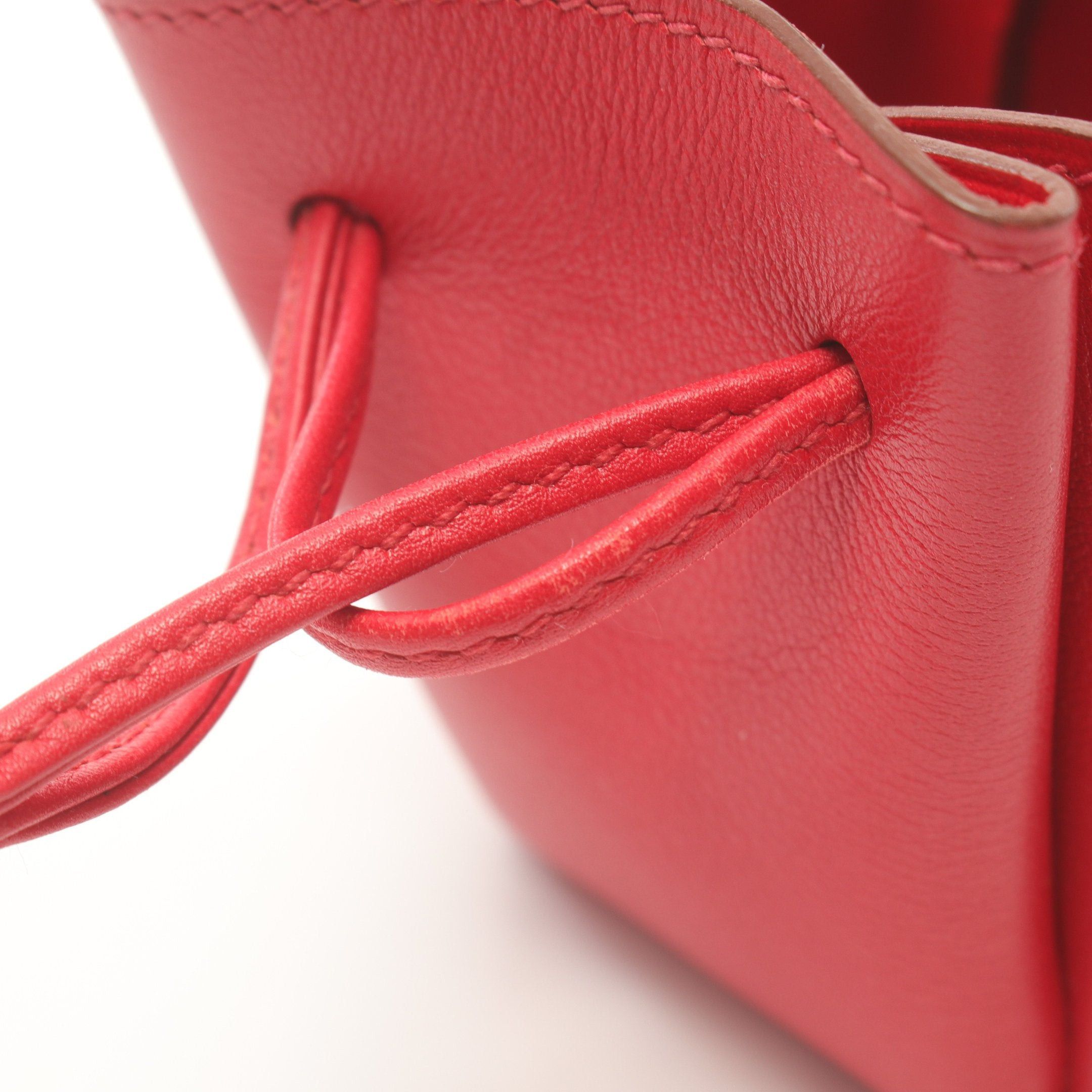 Hermes Hermes Vespa Rouge Casac Pouch Veau Gulliver Red Gold Hardware □C Stamp Size ONE SIZE - 7 Thumbnail
