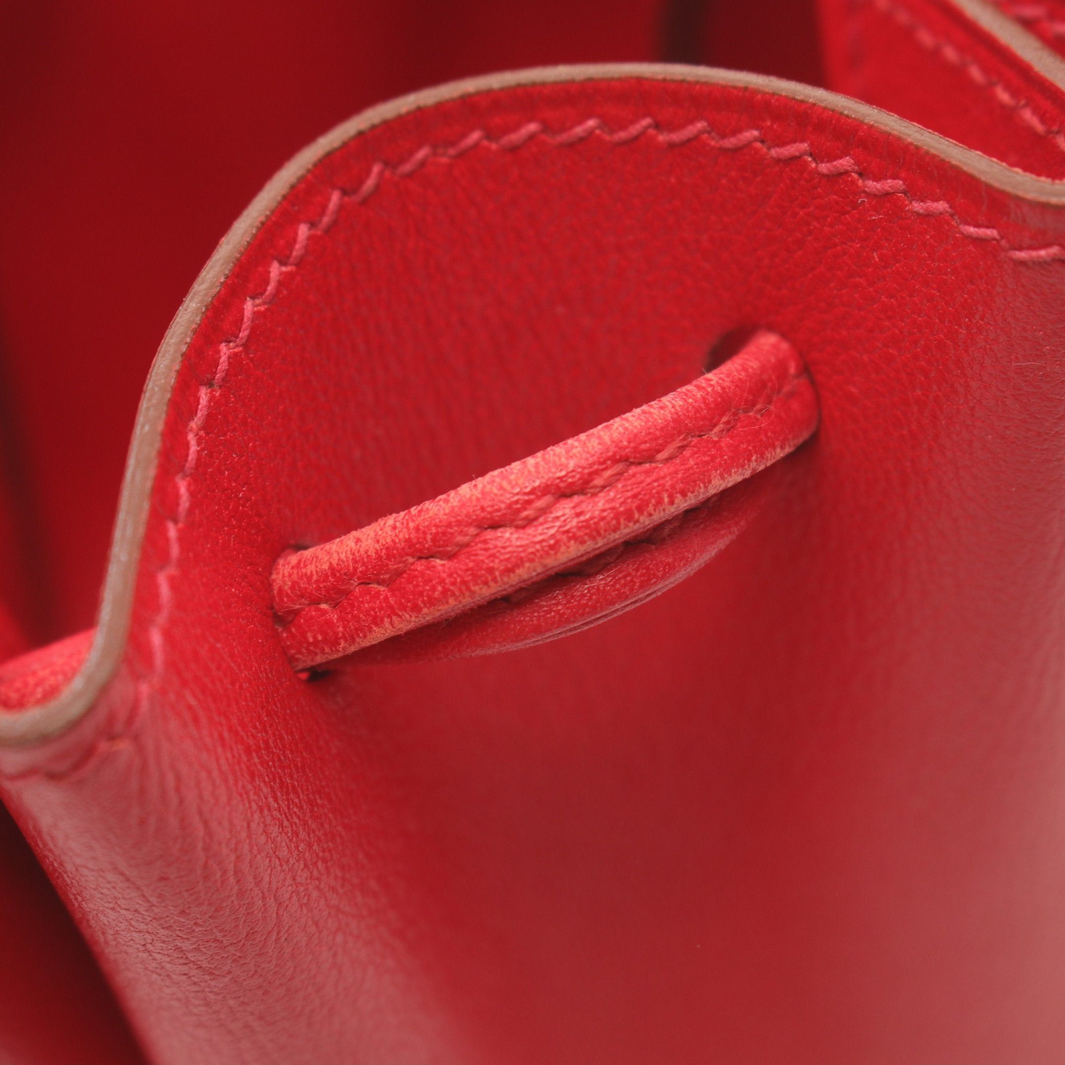 Hermes Hermes Vespa Rouge Casac Pouch Veau Gulliver Red Gold Hardware □C Stamp Size ONE SIZE - 6 Thumbnail