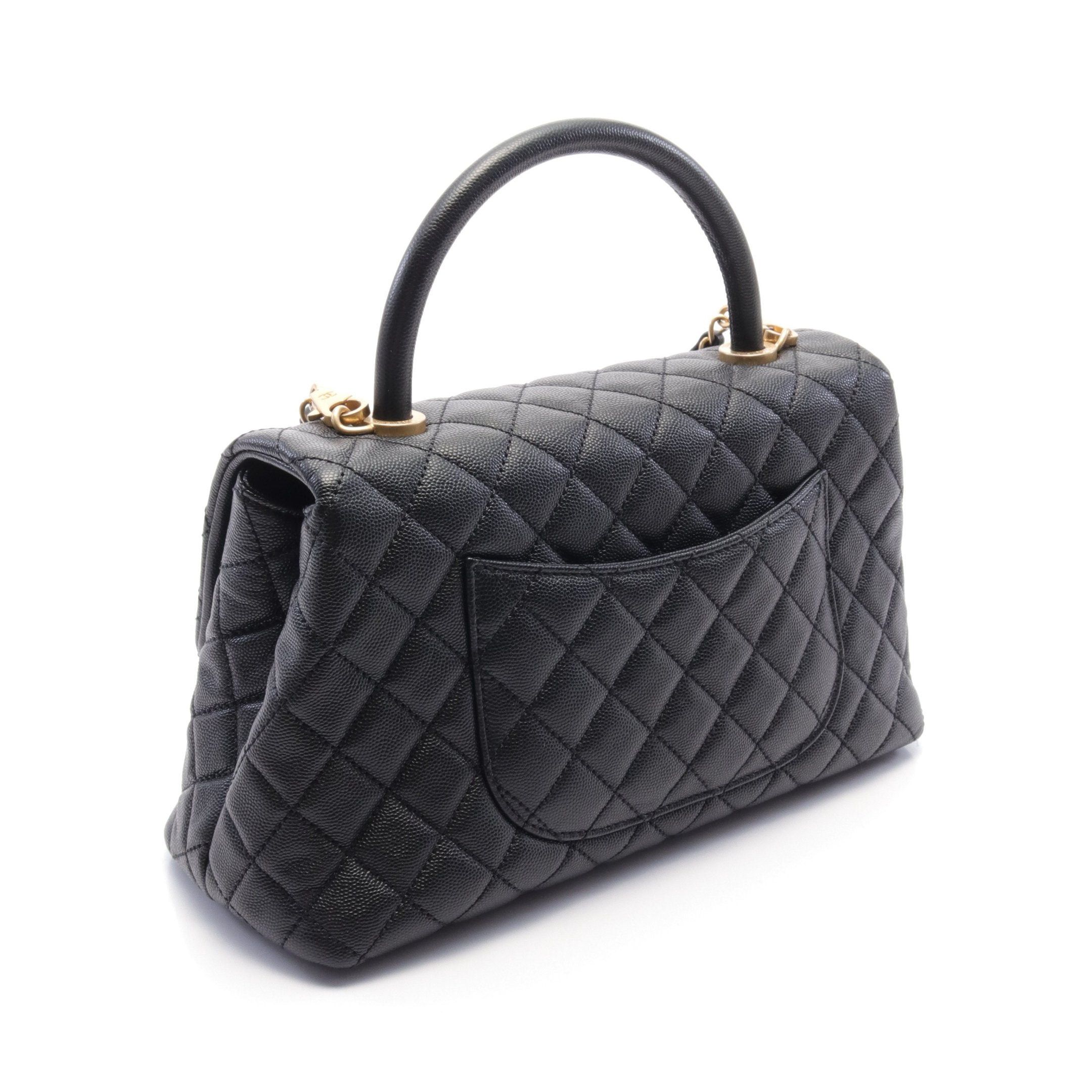 Chanel Chanel Coco Handle 29 Top Flap Bag Matelasse Handbag Caviar Skin Black Gold Hardware Size ONE SIZE - 2 Thumbnail