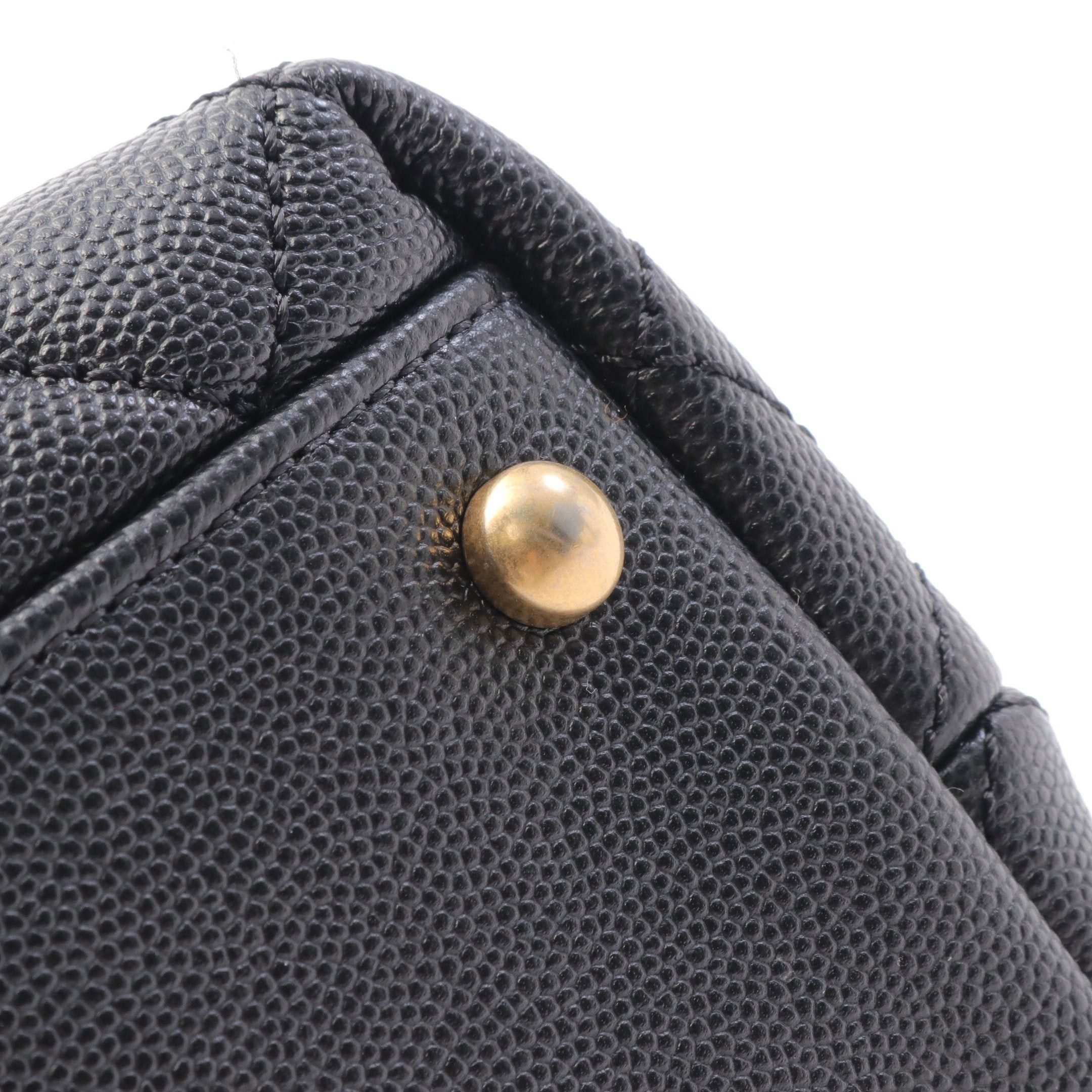 Chanel Chanel Coco Handle 29 Top Flap Bag Matelasse Handbag Caviar Skin Black Gold Hardware Size ONE SIZE - 7 Thumbnail