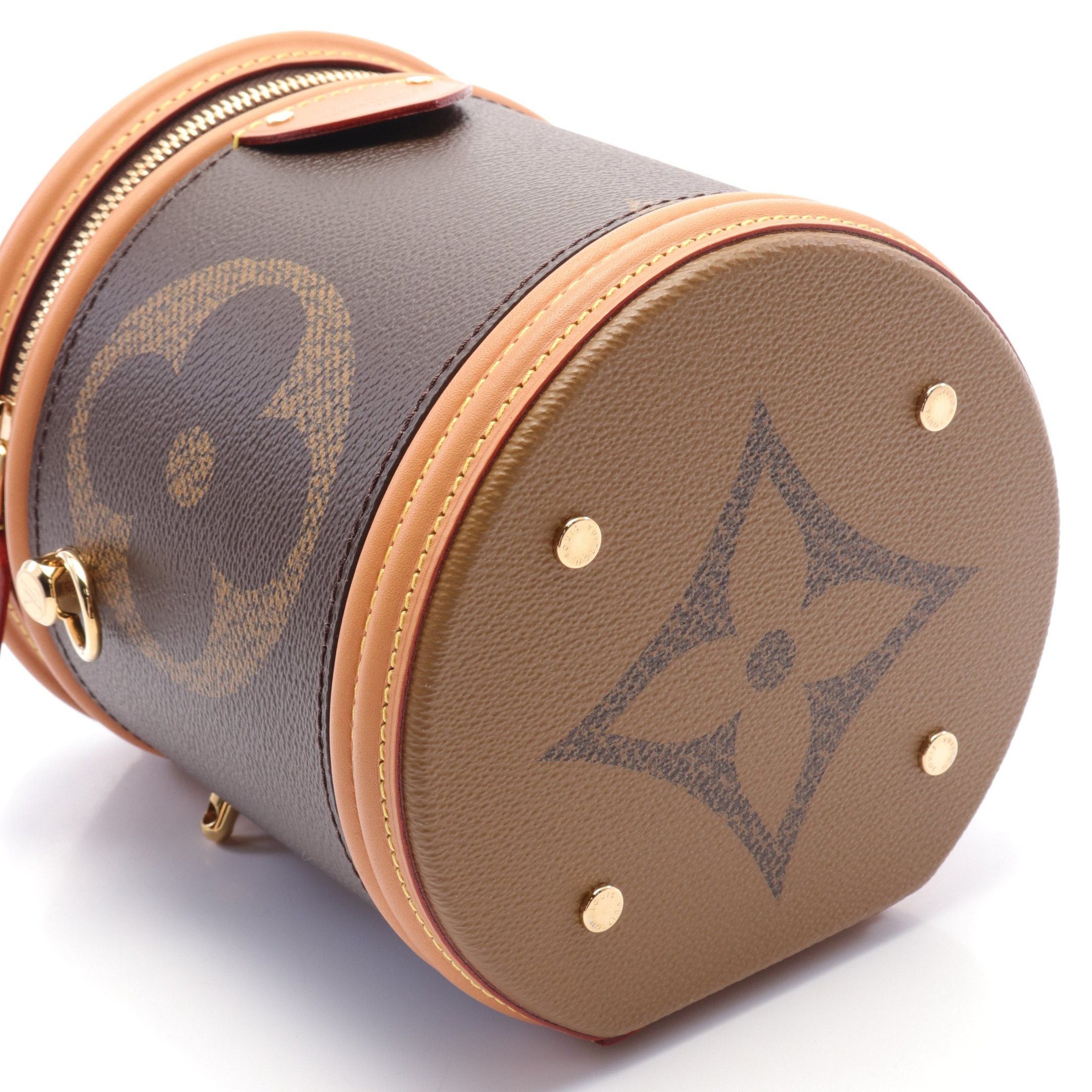 Louis Vuitton Louis Vuitton Cannes Monogram Giant Reverse Handbag Leather Brown Multicolor Size ONE SIZE - 8 Thumbnail