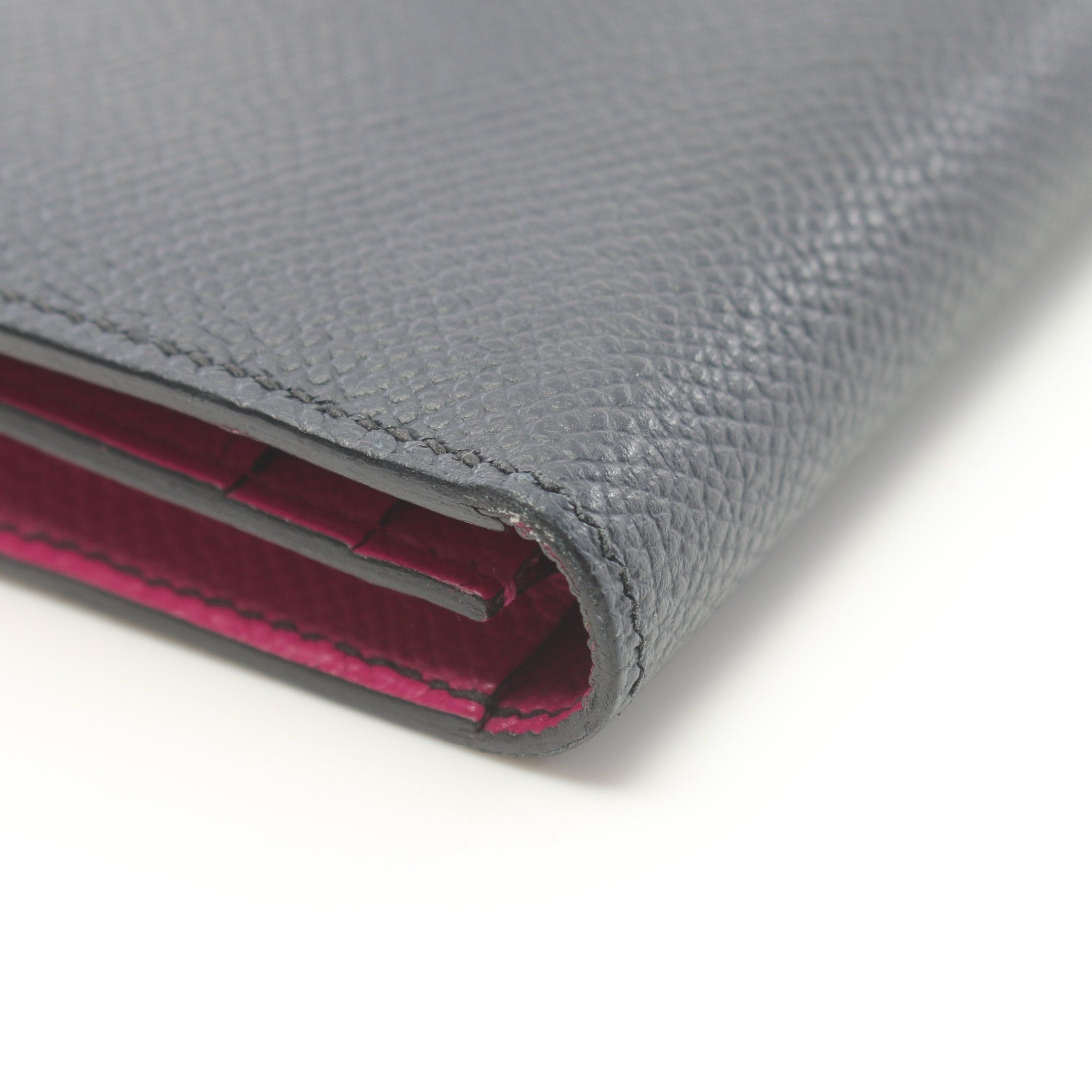 Hermes Hermes Bear Souffle Verso Blue Indigo Rose Purple Bi-Fold Long Wallet Veau Epsom Navy Pink Silver Hardware A Stamp Size ONE SIZE - 11 Thumbnail