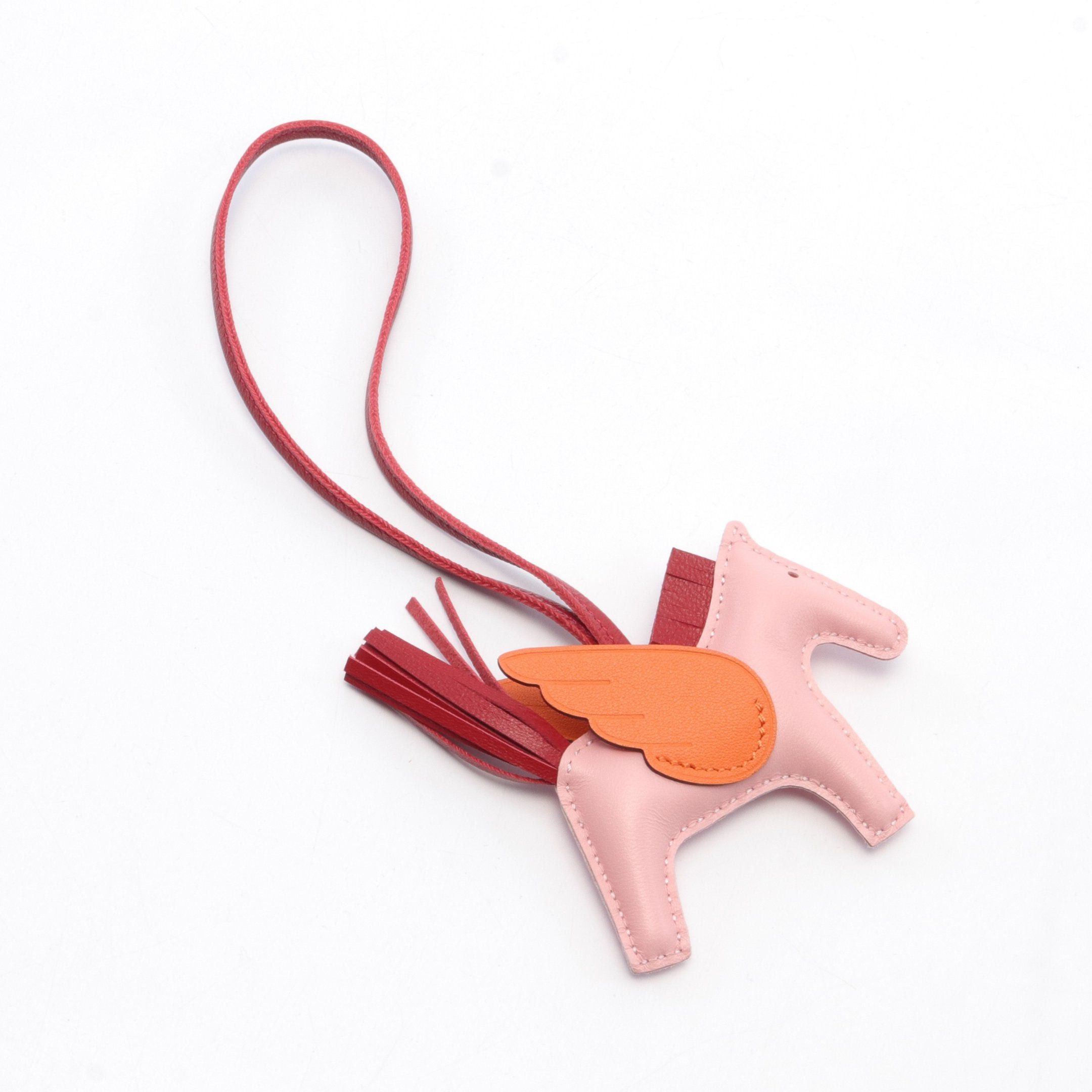 Hermes Hermes Rodeo Pegasus Pm Rose Sakura Jaipur Orange Bag Charm Aagneau Veau Swift Pink Red Double Engraved Size ONE SIZE - 2 Thumbnail