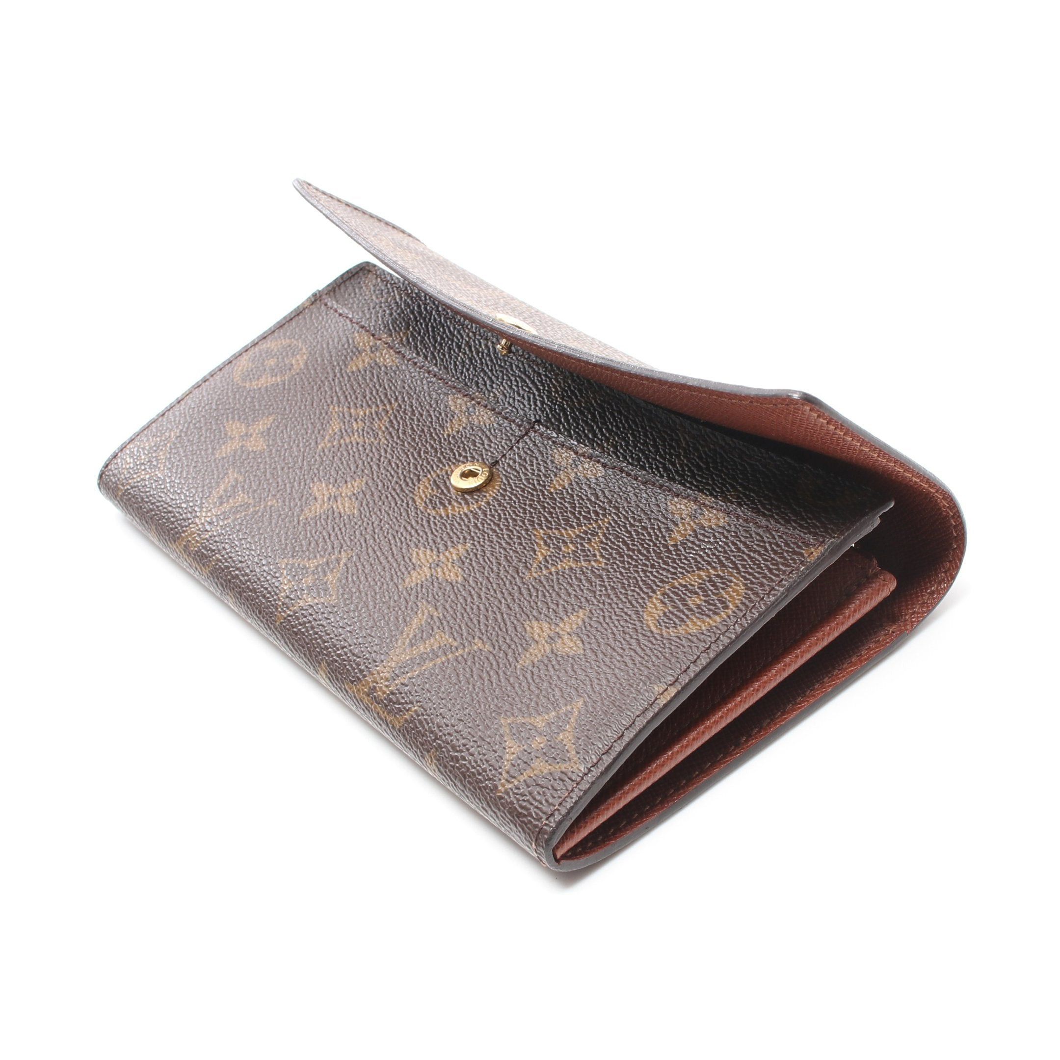 Louis Vuitton Louis Vuitton Pochette Porte-Monnaie Credit Monogram Bi-Fold Long Wallet Leather Brown Size ONE SIZE - 6 Thumbnail