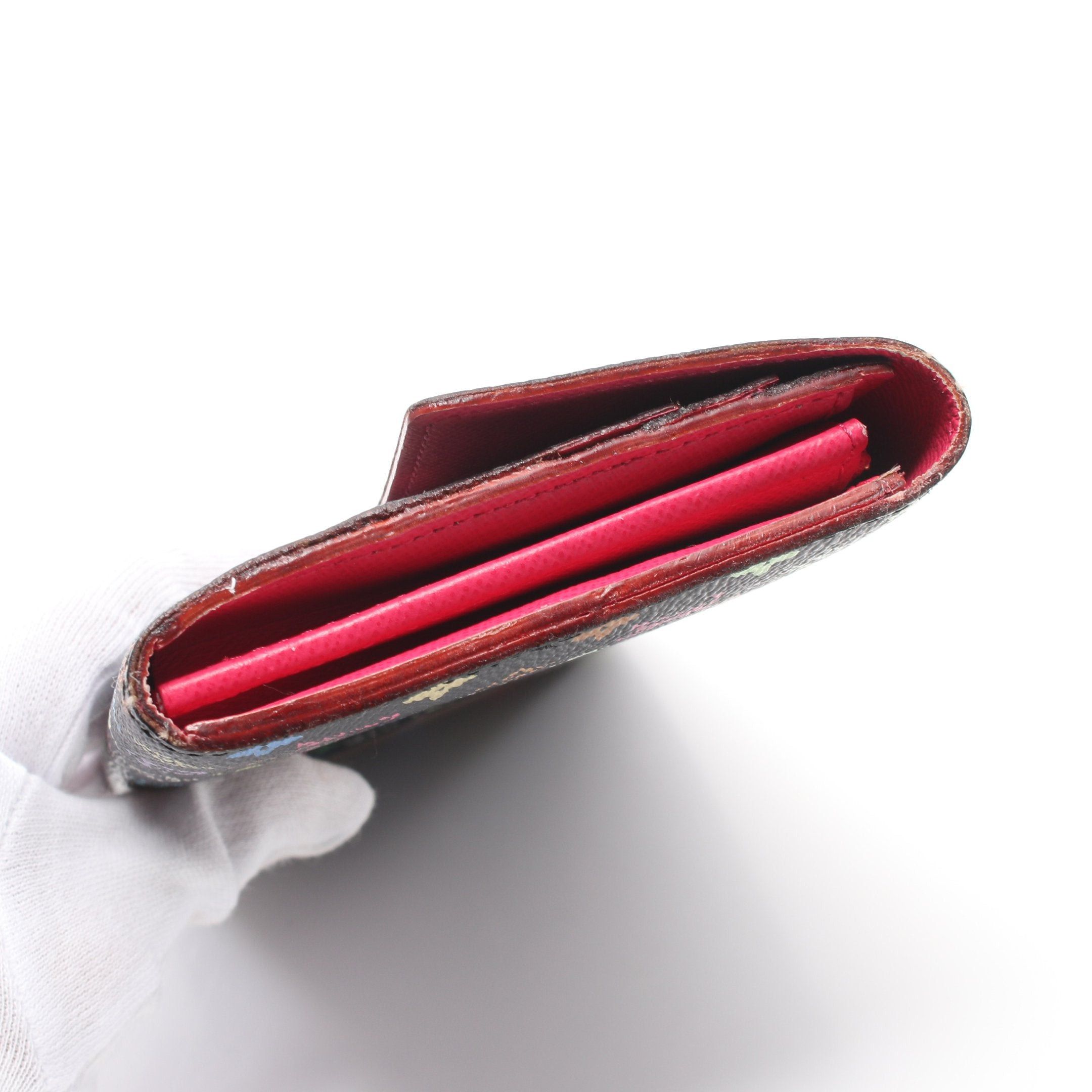 Louis Vuitton Louis Vuitton Portefeuil Sara Monogram Multicolor Noir Grenard Bi-Fold Long Wallet Black Pink Size ONE SIZE - 8 Thumbnail