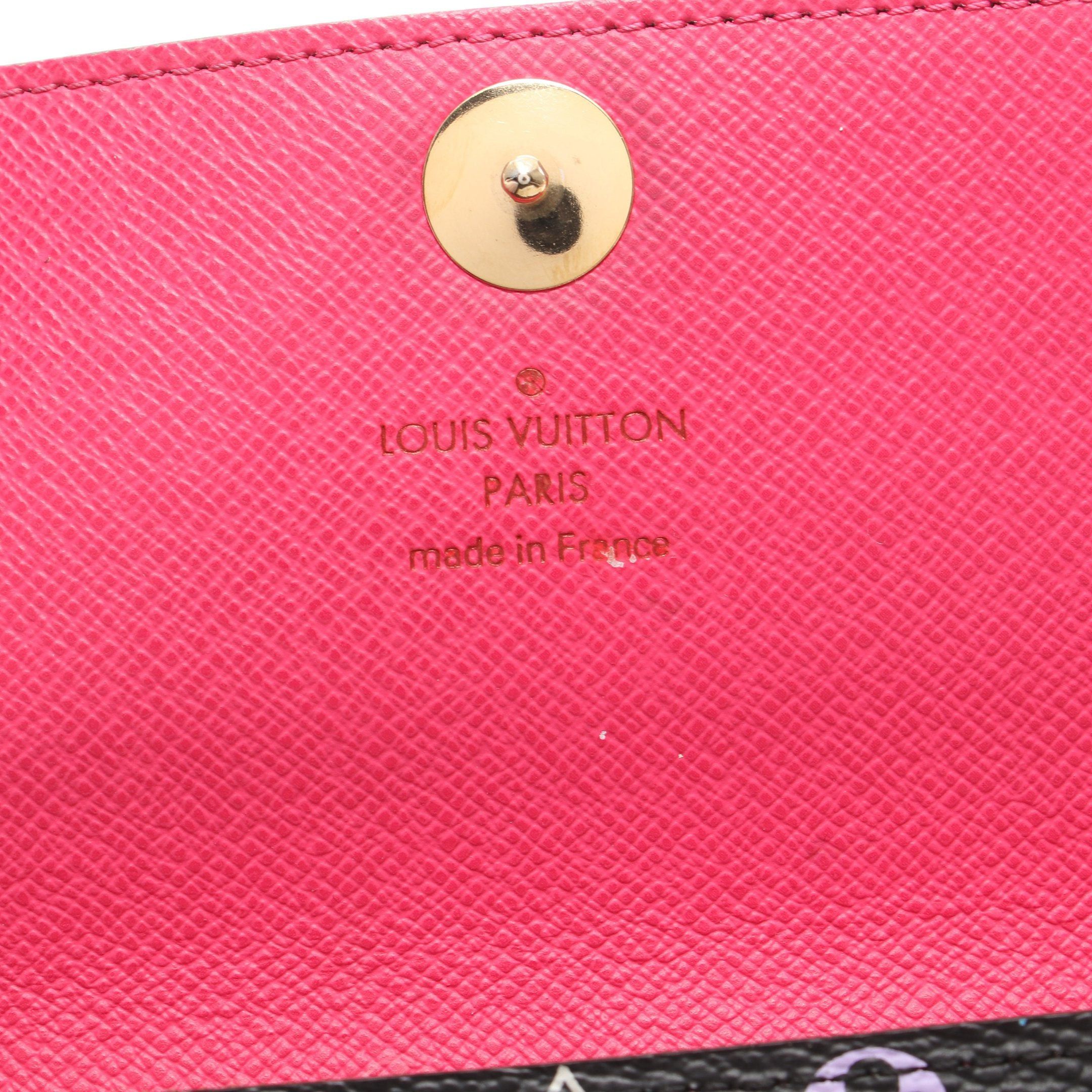 Louis Vuitton Louis Vuitton Portefeuil Sara Monogram Multicolor Noir Grenard Bi-Fold Long Wallet Black Pink Size ONE SIZE - 4 Thumbnail