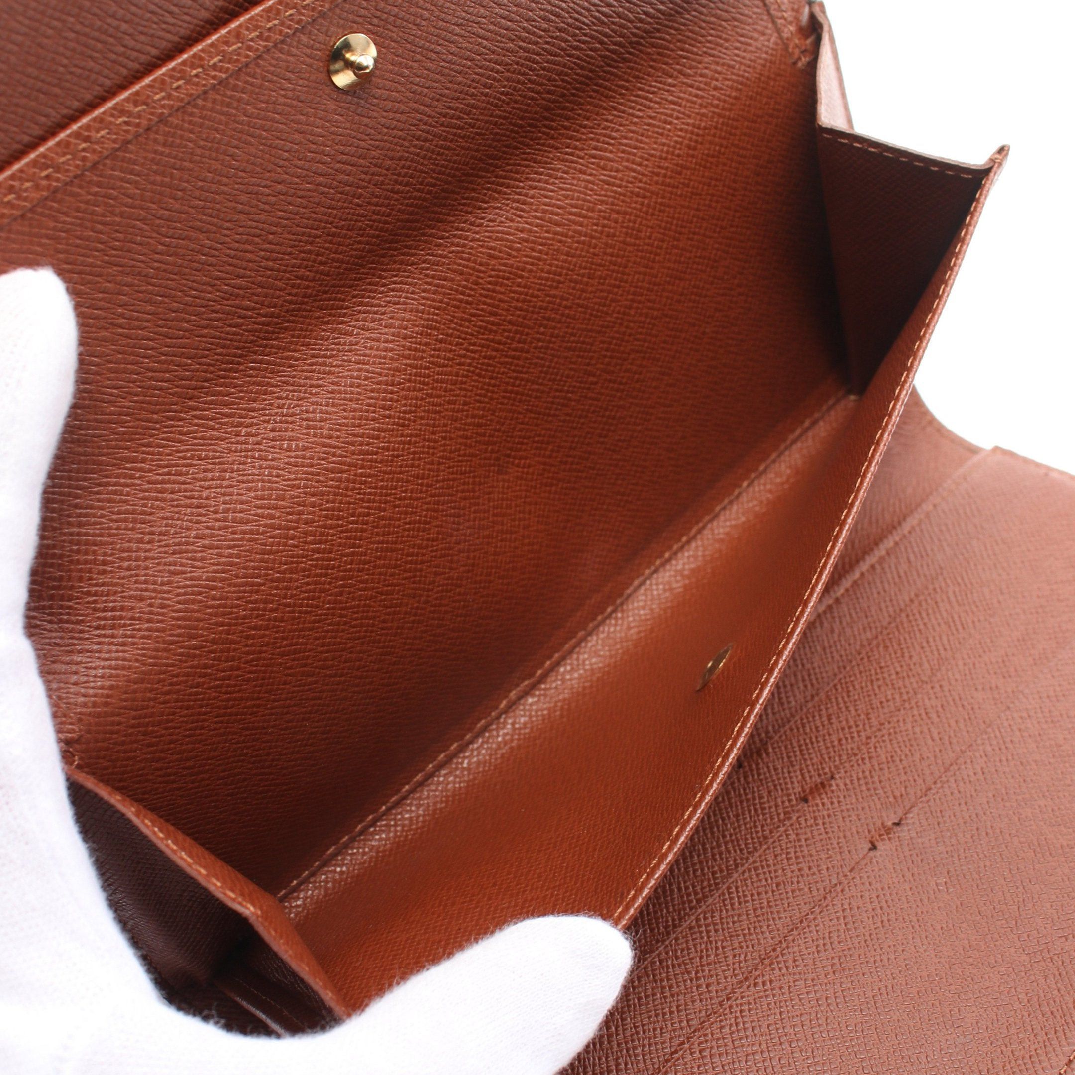 Louis Vuitton Louis Vuitton Porto Tresor International Monogram Trifold Long Wallet Leather Brown Size ONE SIZE - 6 Thumbnail