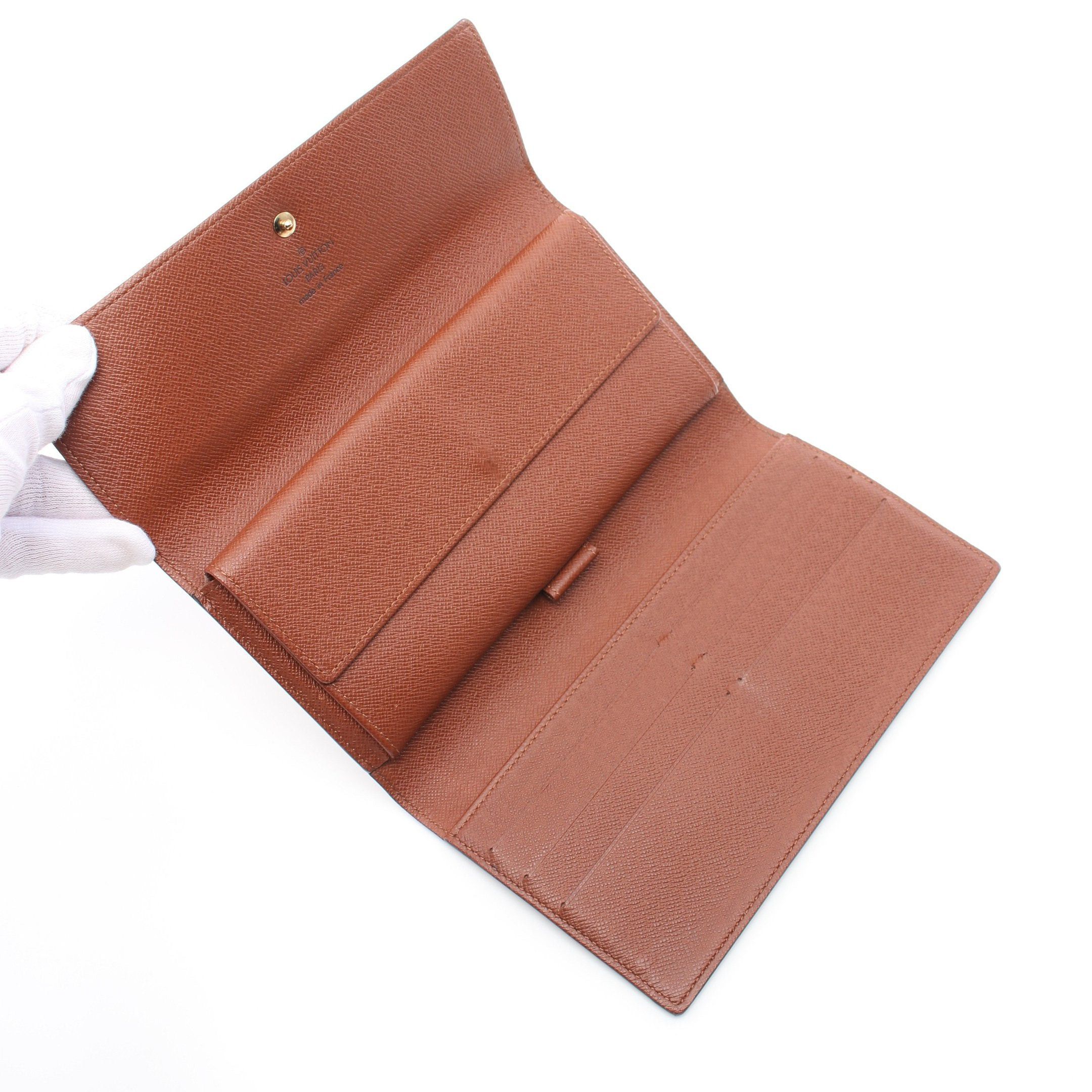 Louis Vuitton Louis Vuitton Porto Tresor International Monogram Trifold Long Wallet Leather Brown Size ONE SIZE - 3 Thumbnail