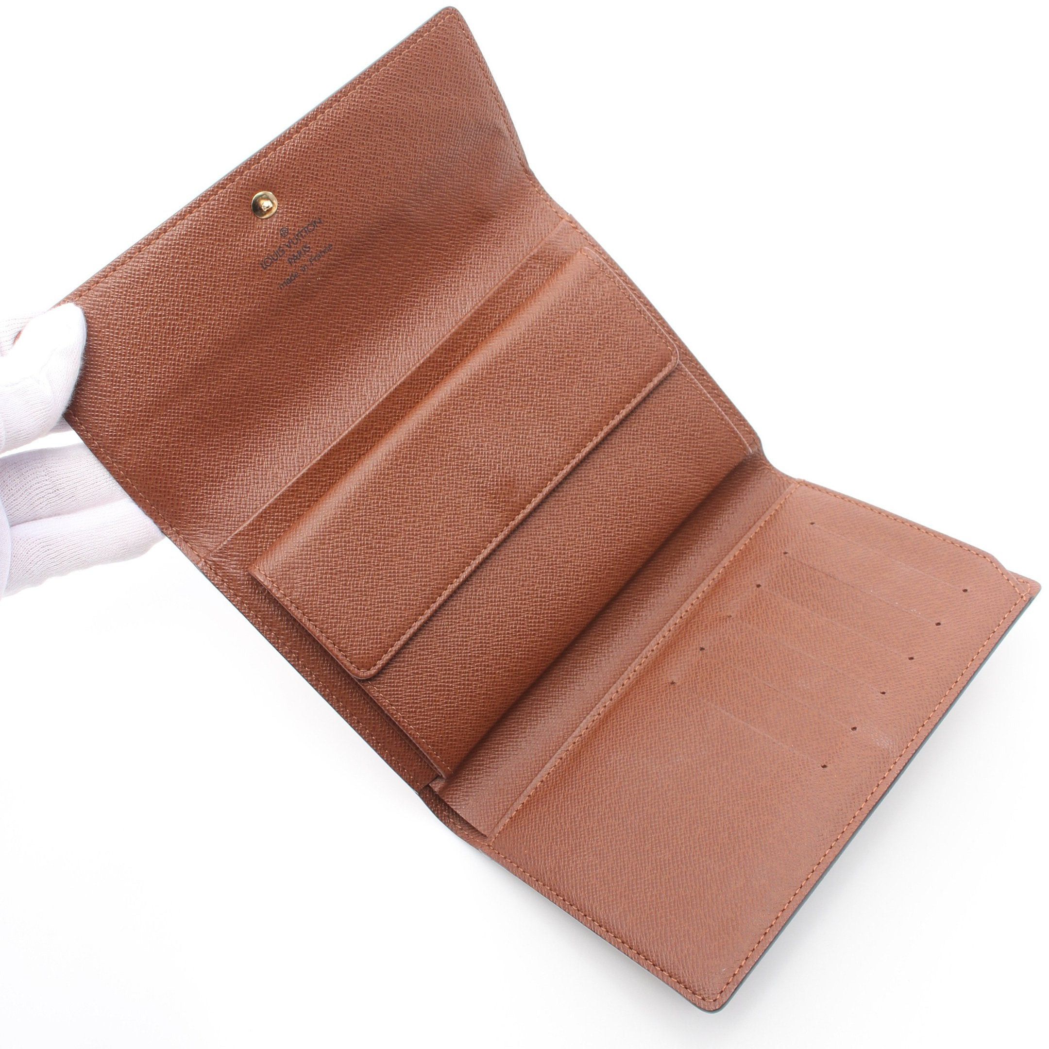Louis Vuitton Louis Vuitton Porto Tresor Etui Papier Monogram Trifold Wallet Leather Brown Size ONE SIZE - 3 Thumbnail