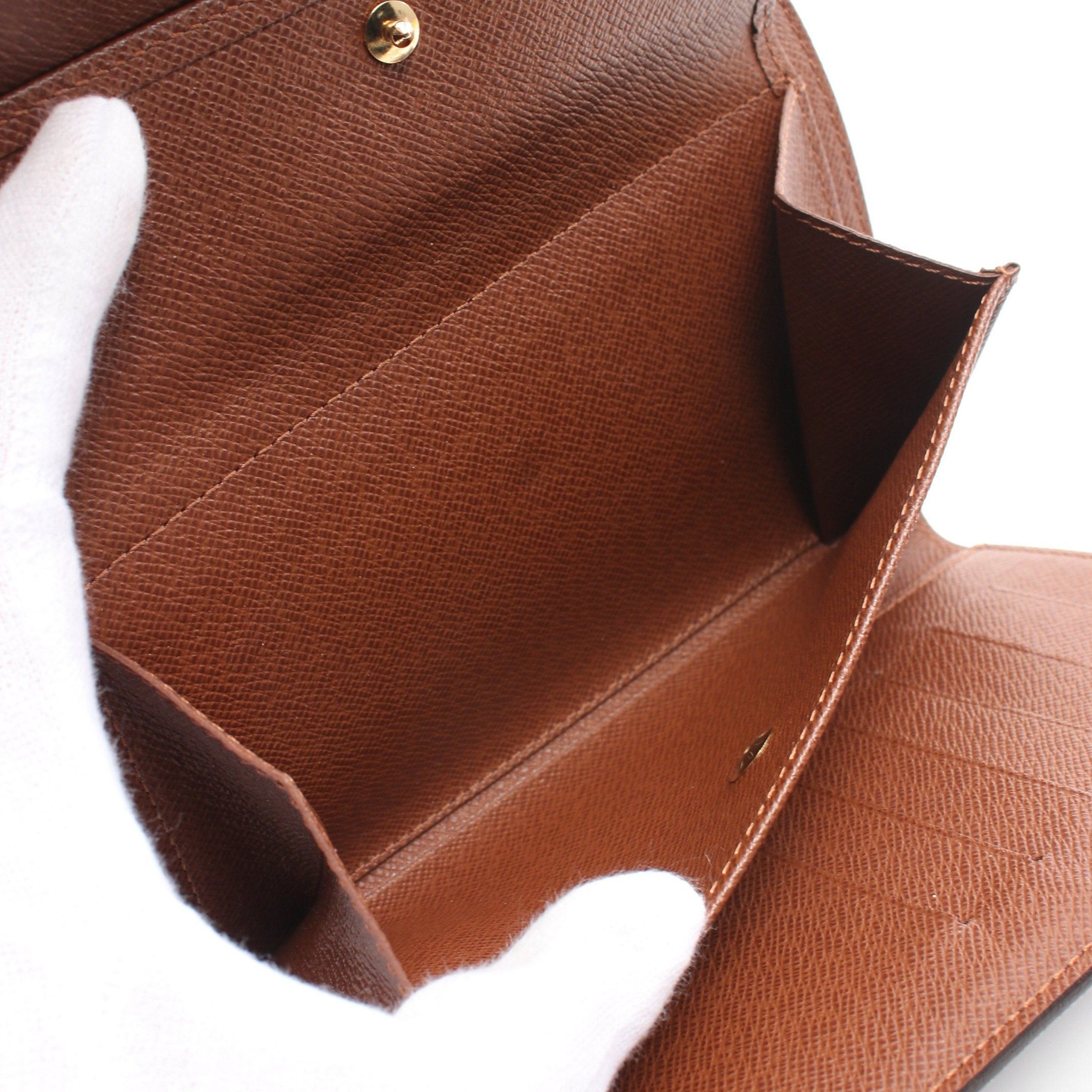 Louis Vuitton Louis Vuitton Porto Tresor Etui Papier Monogram Trifold Wallet Leather Brown Size ONE SIZE - 6 Thumbnail