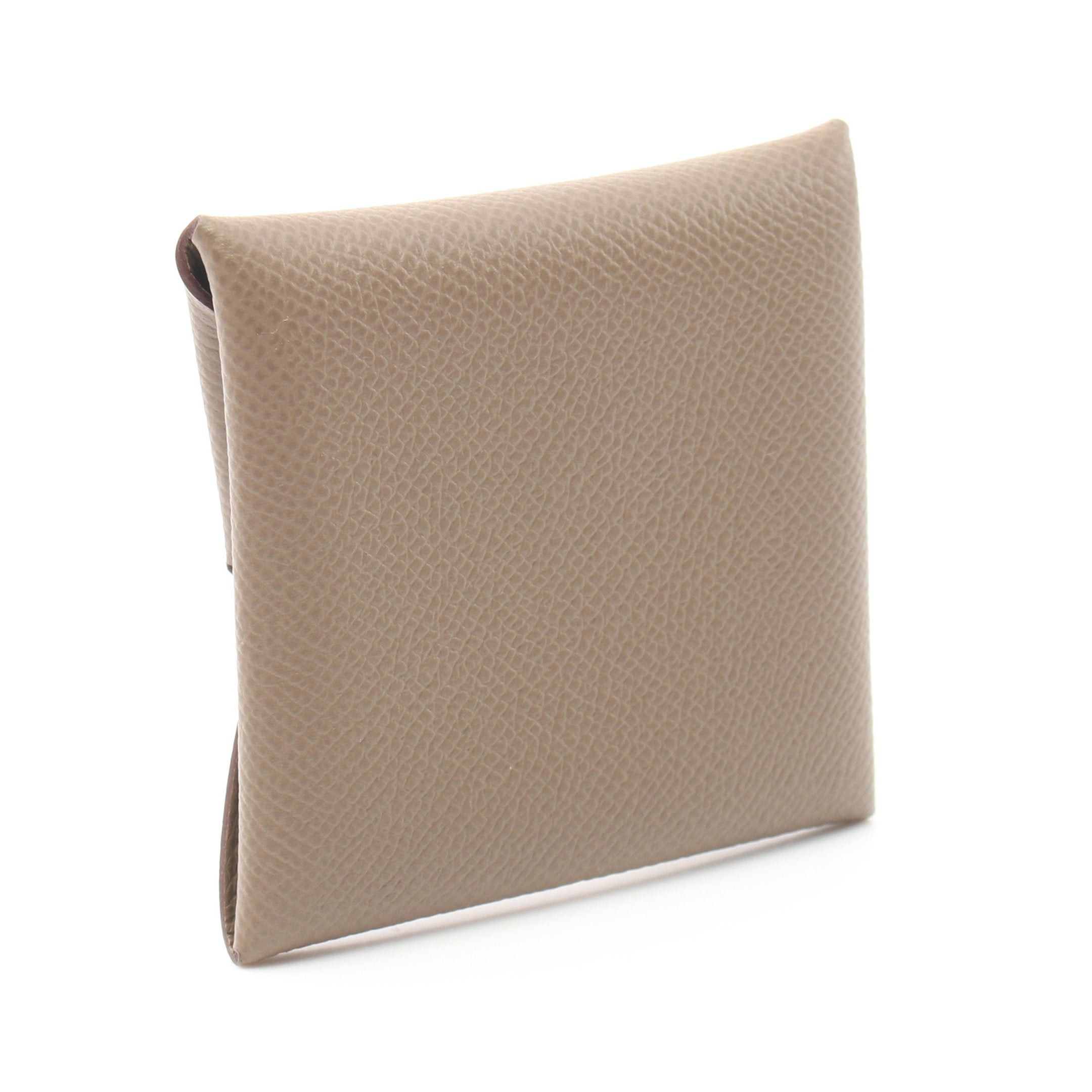 Hermes Hermes Bastia Etoupe Coin Purse Veau Epsom Gray Brown Silver Hardware Double Engraved Size ONE SIZE - 2 Thumbnail