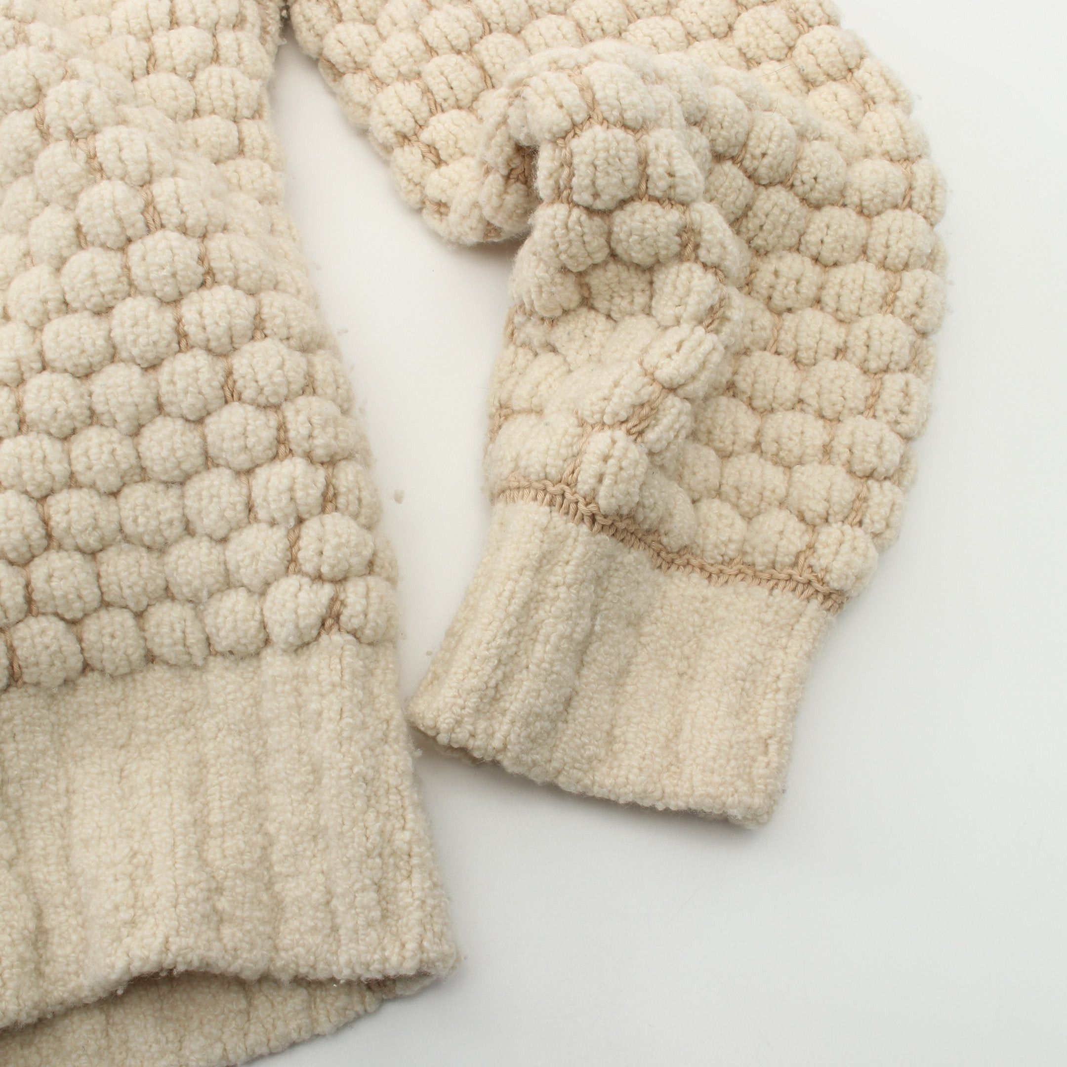 Hermes Hermes Knitted Hoodie Jacket Cashmere Cotton Light Beige Size ONE SIZE - 9 Thumbnail