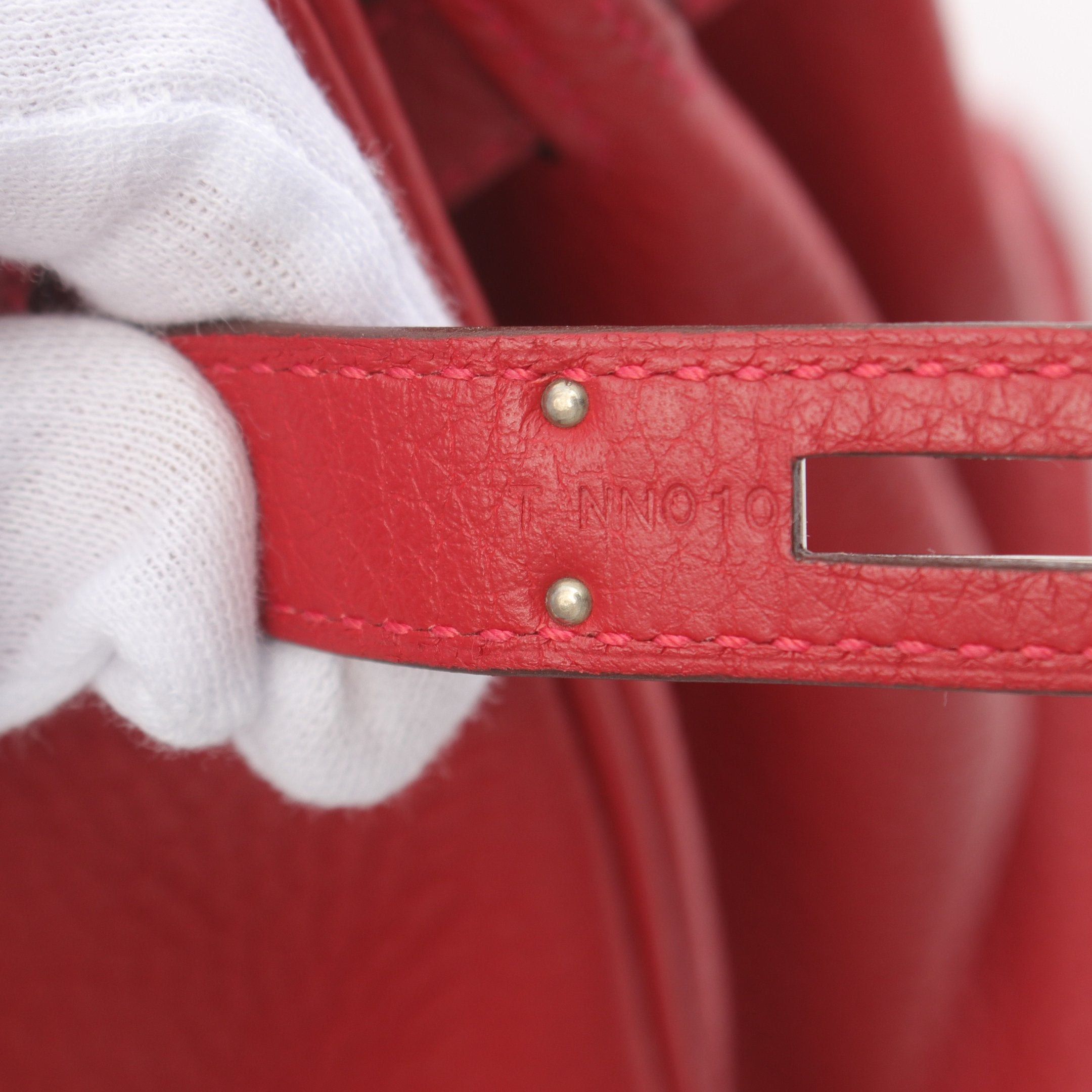 Hermes Hermes Birkin 30 Vermilion Handbag Clemence Leather Red Silver Hardware T Stamp Size ONE SIZE - 5 Thumbnail