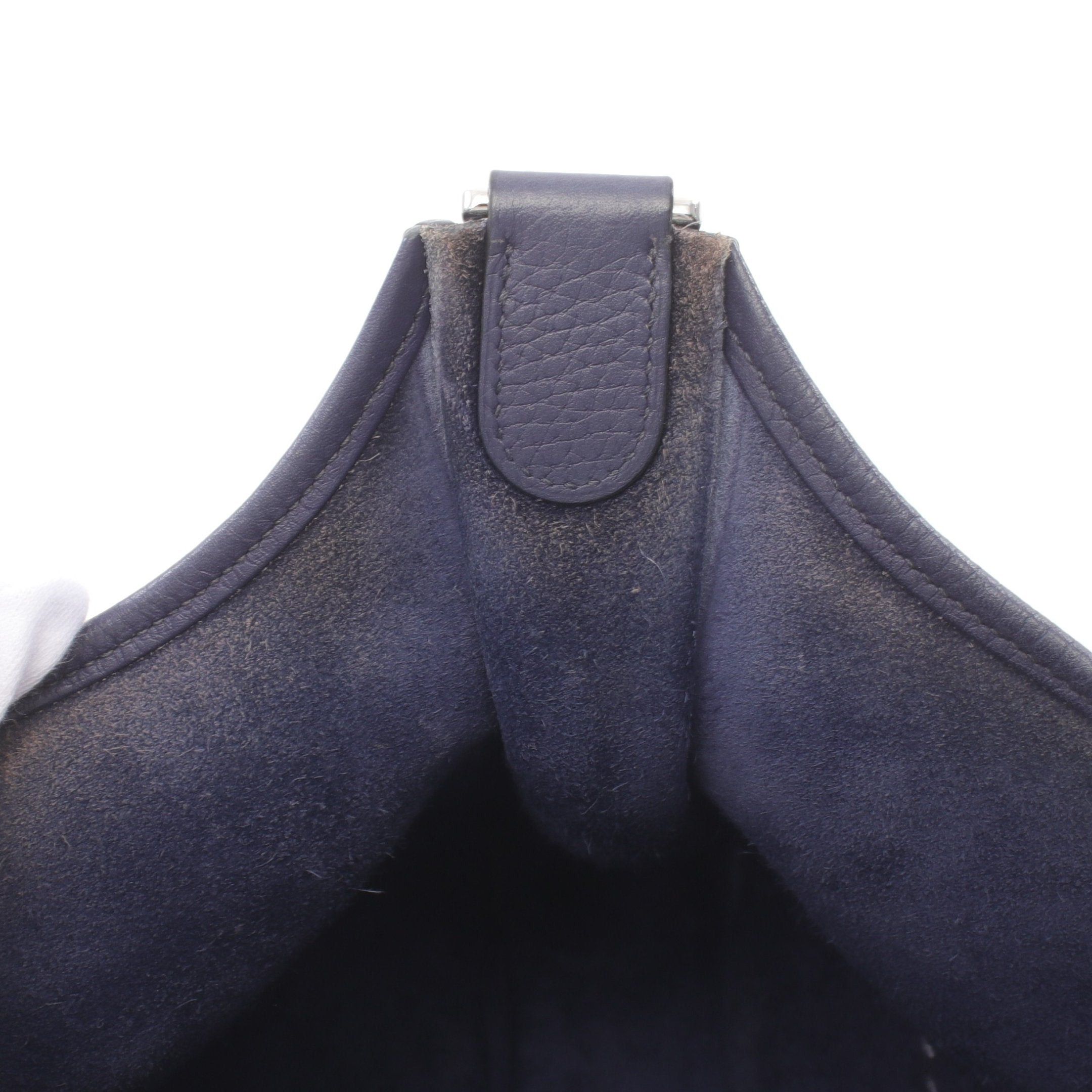 Hermes Hermes Evelyn 3 Troyes Pm Blue Saphir Shoulder Bag Clemence Leather Dark Silver Hardware D Stamp Size ONE SIZE - 7 Thumbnail