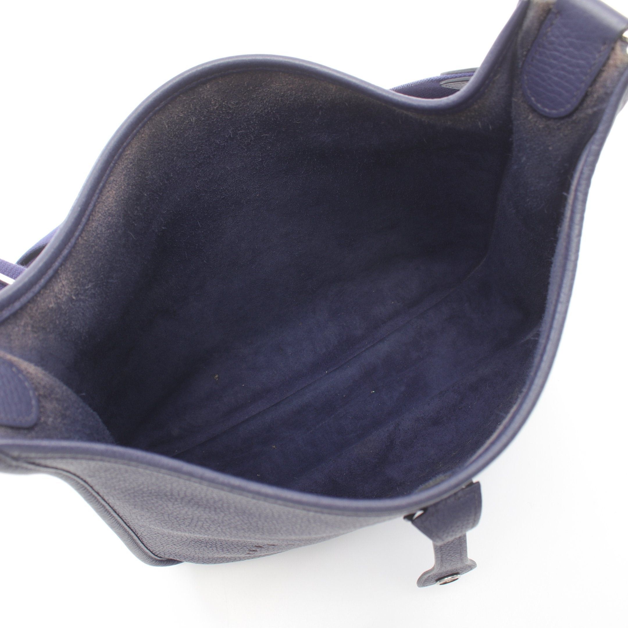 Hermes Hermes Evelyn 3 Troyes Pm Blue Saphir Shoulder Bag Clemence Leather Dark Silver Hardware D Stamp Size ONE SIZE - 3 Thumbnail