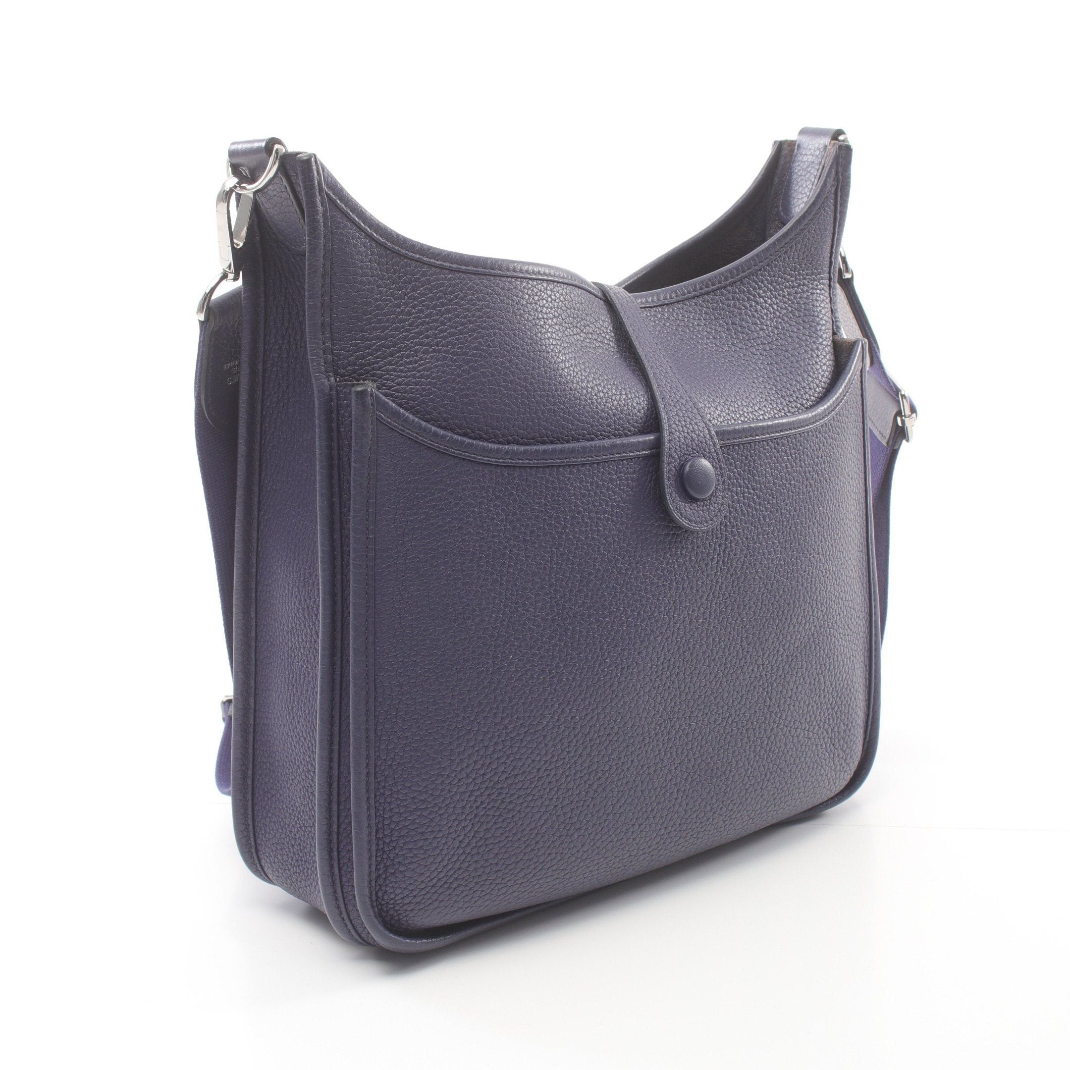 Hermes Hermes Evelyn 3 Troyes Pm Blue Saphir Shoulder Bag Clemence Leather Dark Silver Hardware D Stamp Size ONE SIZE - 2 Thumbnail