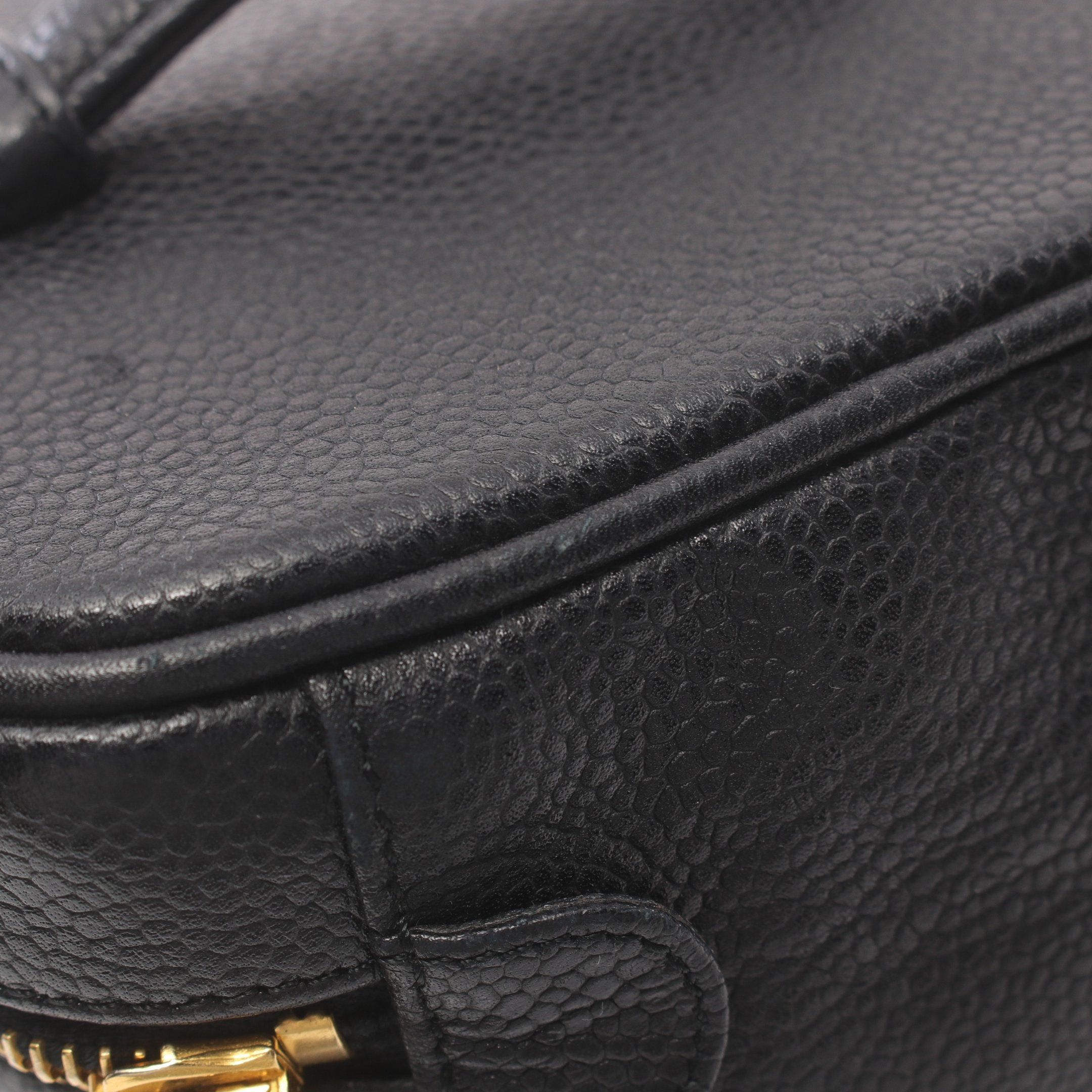 Chanel Chanel Coco Mark Handbag Vanity Bag Caviar Skin Black Gold Hardware Size ONE SIZE - 7 Thumbnail