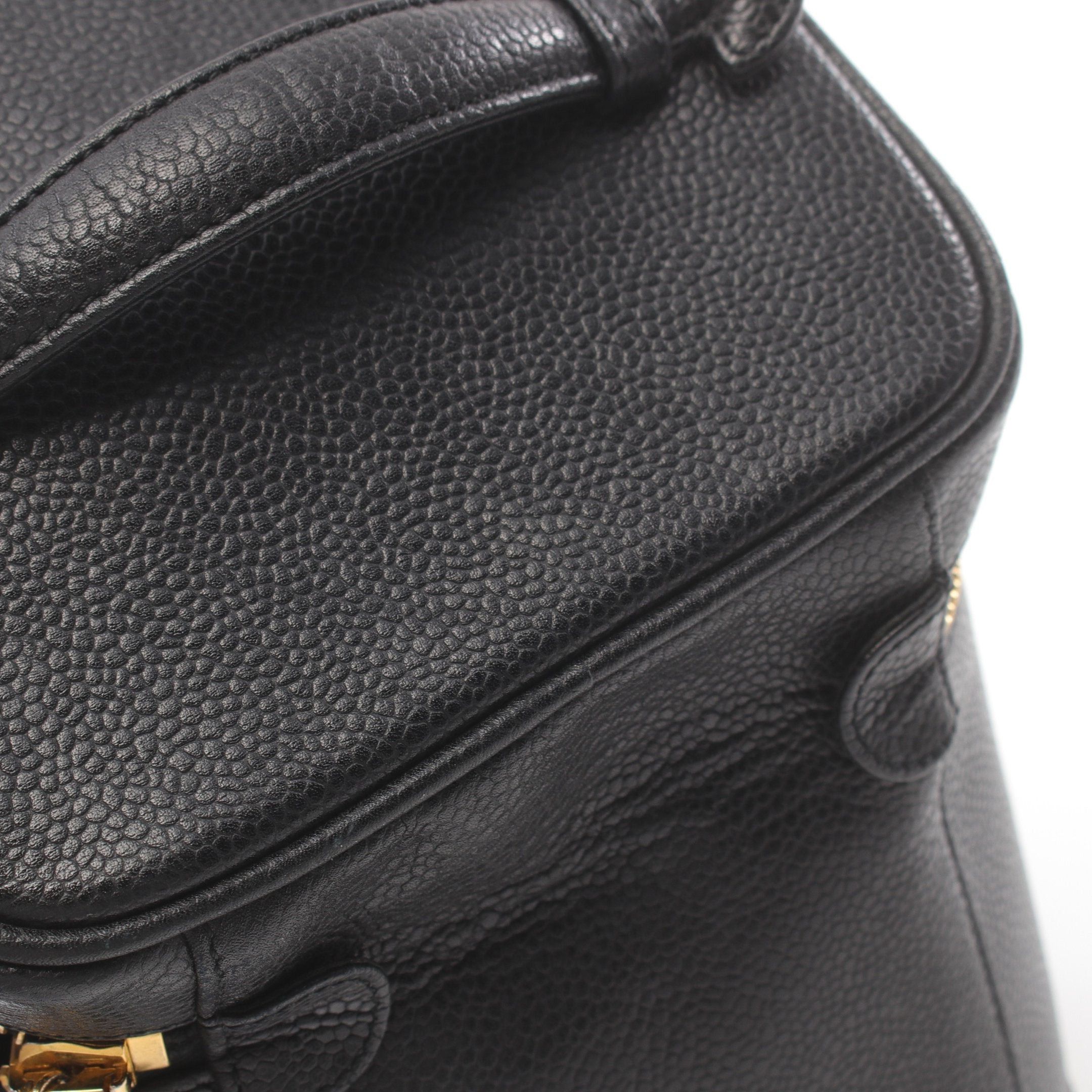 Chanel Chanel Coco Mark Handbag Vanity Bag Caviar Skin Black Gold Hardware Size ONE SIZE - 9 Thumbnail