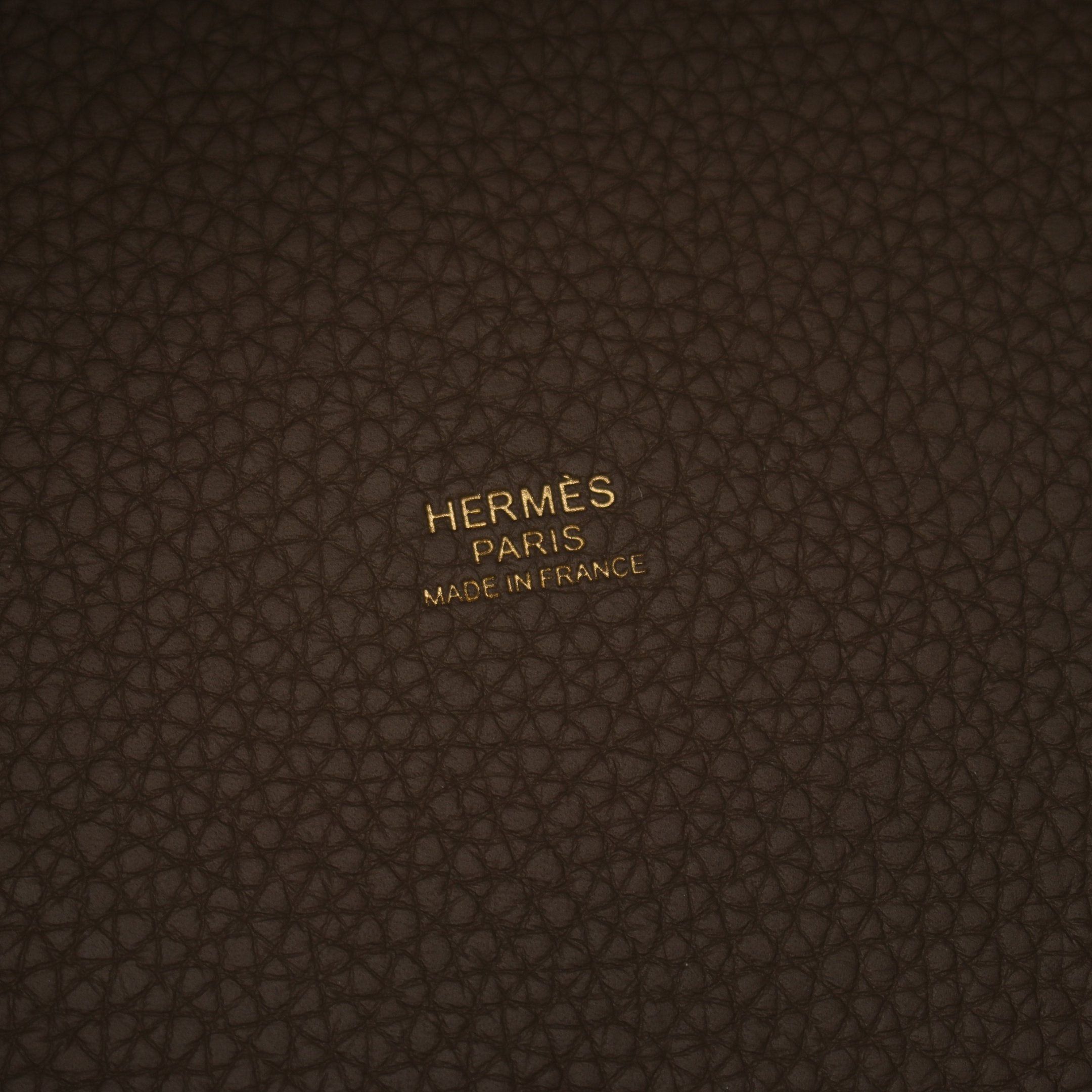 Hermes Hermes Picotane Lock Mm Etoupe Handbag Clemence Leather Gray Beige Gold Hardware B Stamp Size ONE SIZE - 4 Thumbnail
