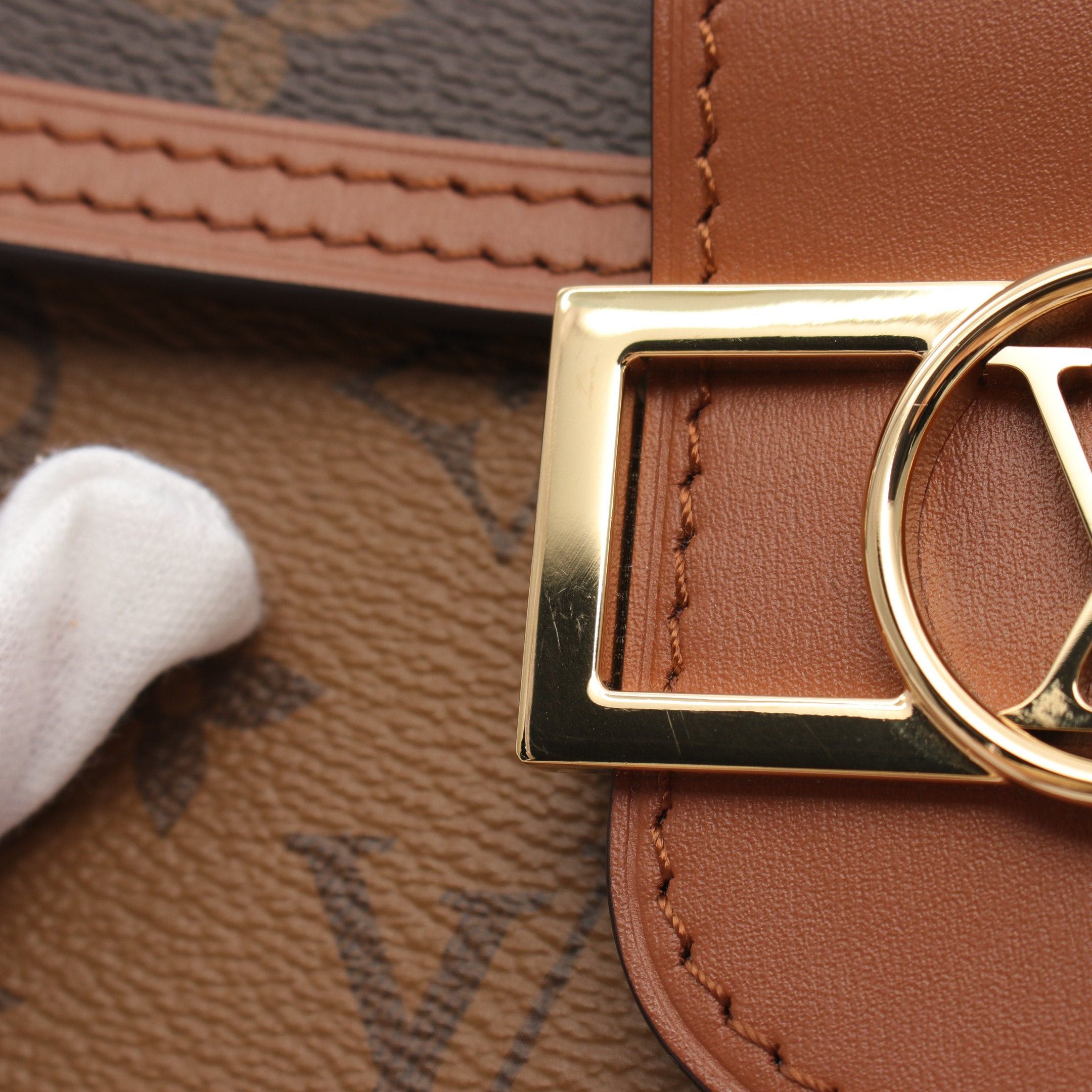 Louis Vuitton Louis Vuitton Dauphine Mini Monogram Reverse Shoulder Bag Leather Brown Beige Size ONE SIZE - 8 Thumbnail