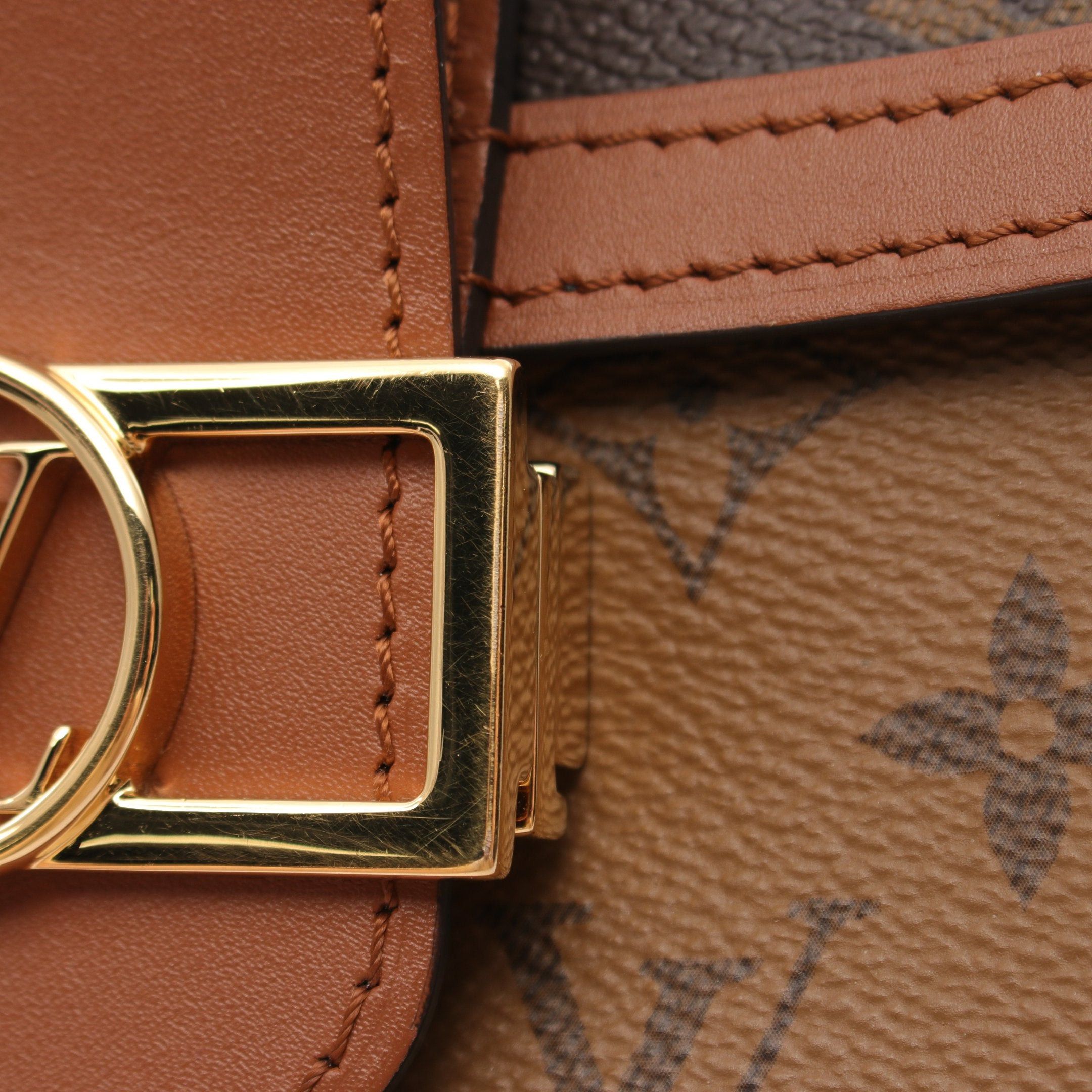Louis Vuitton Louis Vuitton Dauphine Mm Monogram Reverse Chain Shoulder Bag Leather Brown Beige Light Size ONE SIZE - 6 Thumbnail