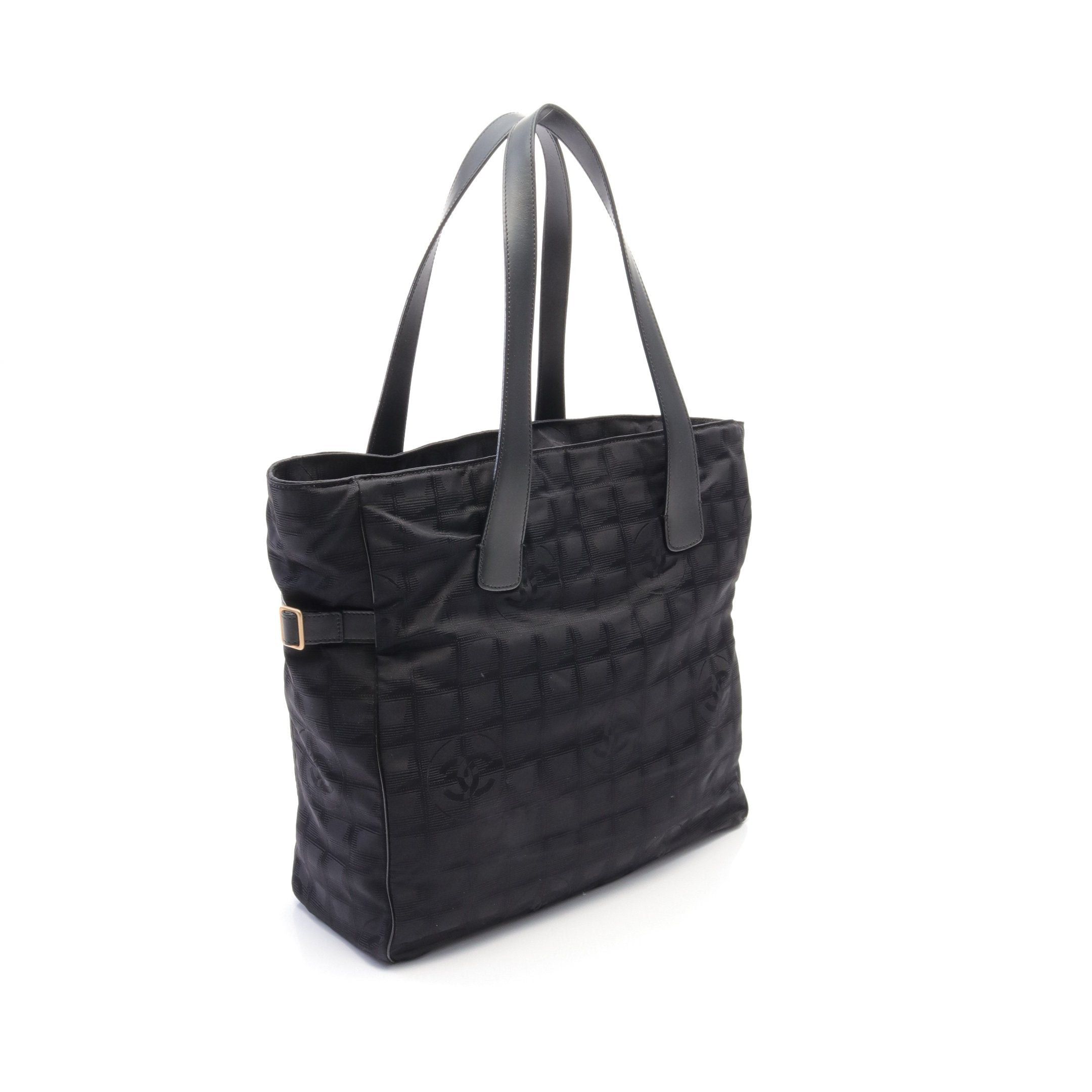 Chanel Chanel New Travel Line Gm Shoulder Bag Tote Nylon Leather Black Gold Hardware Size ONE SIZE - 2 Thumbnail