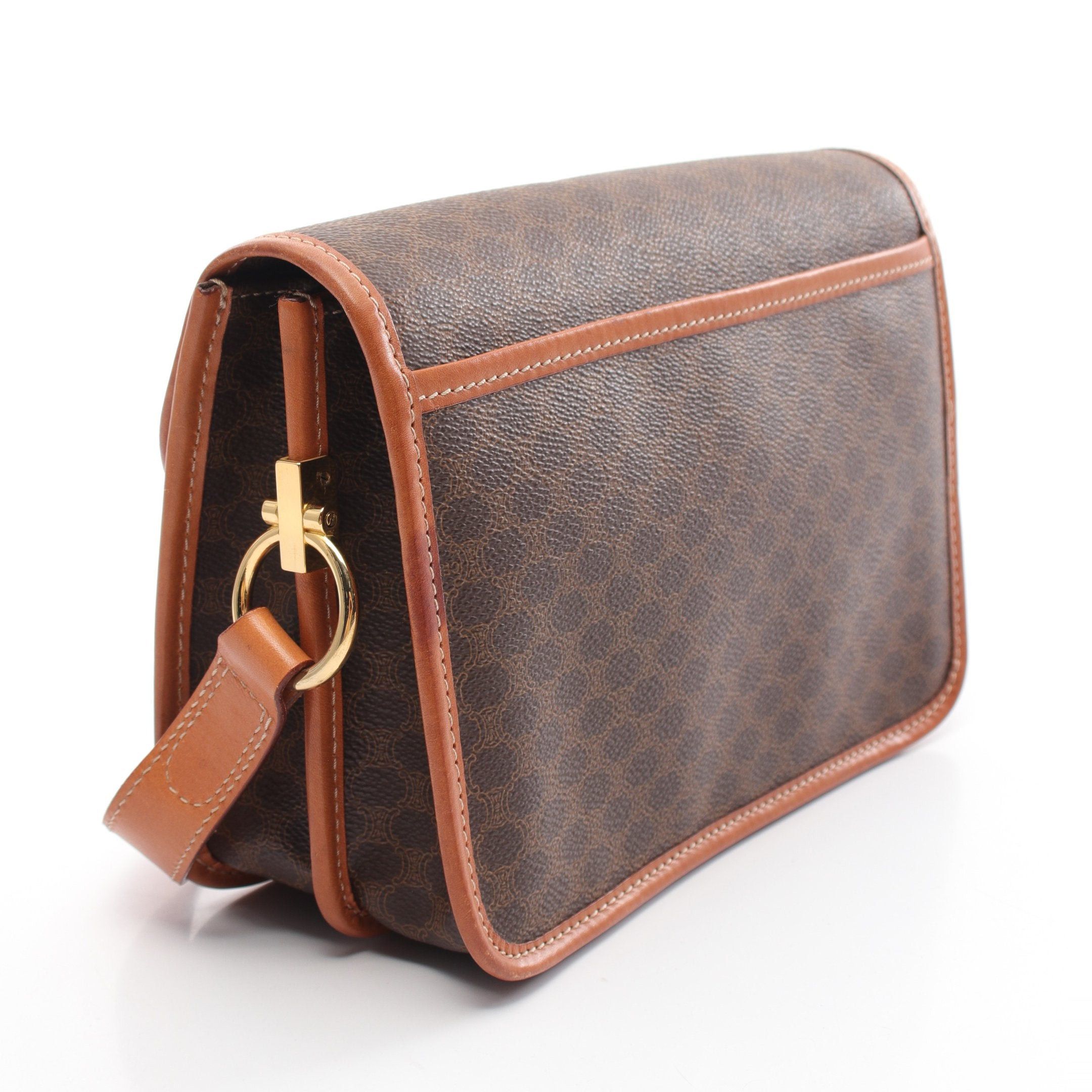 Celine Celine Macadam Shoulder Bag Leather Dark Brown Size ONE SIZE - 2 Thumbnail