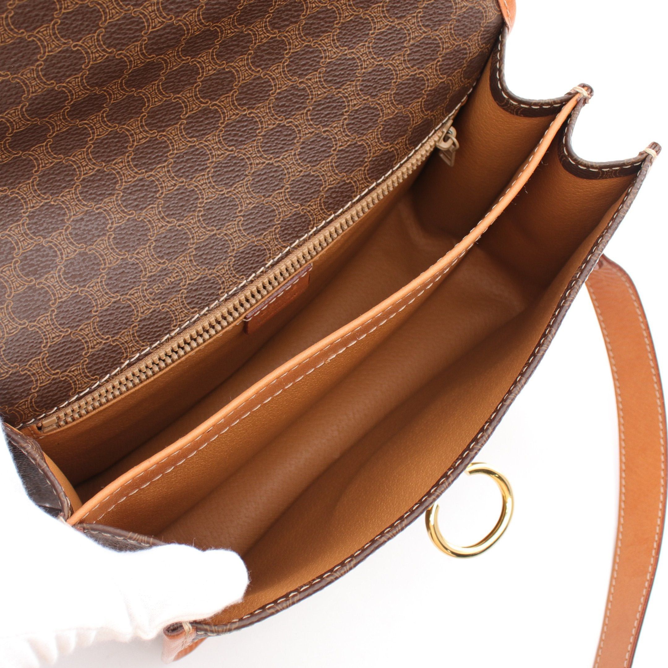 Celine Celine Macadam Shoulder Bag Leather Dark Brown Size ONE SIZE - 3 Thumbnail