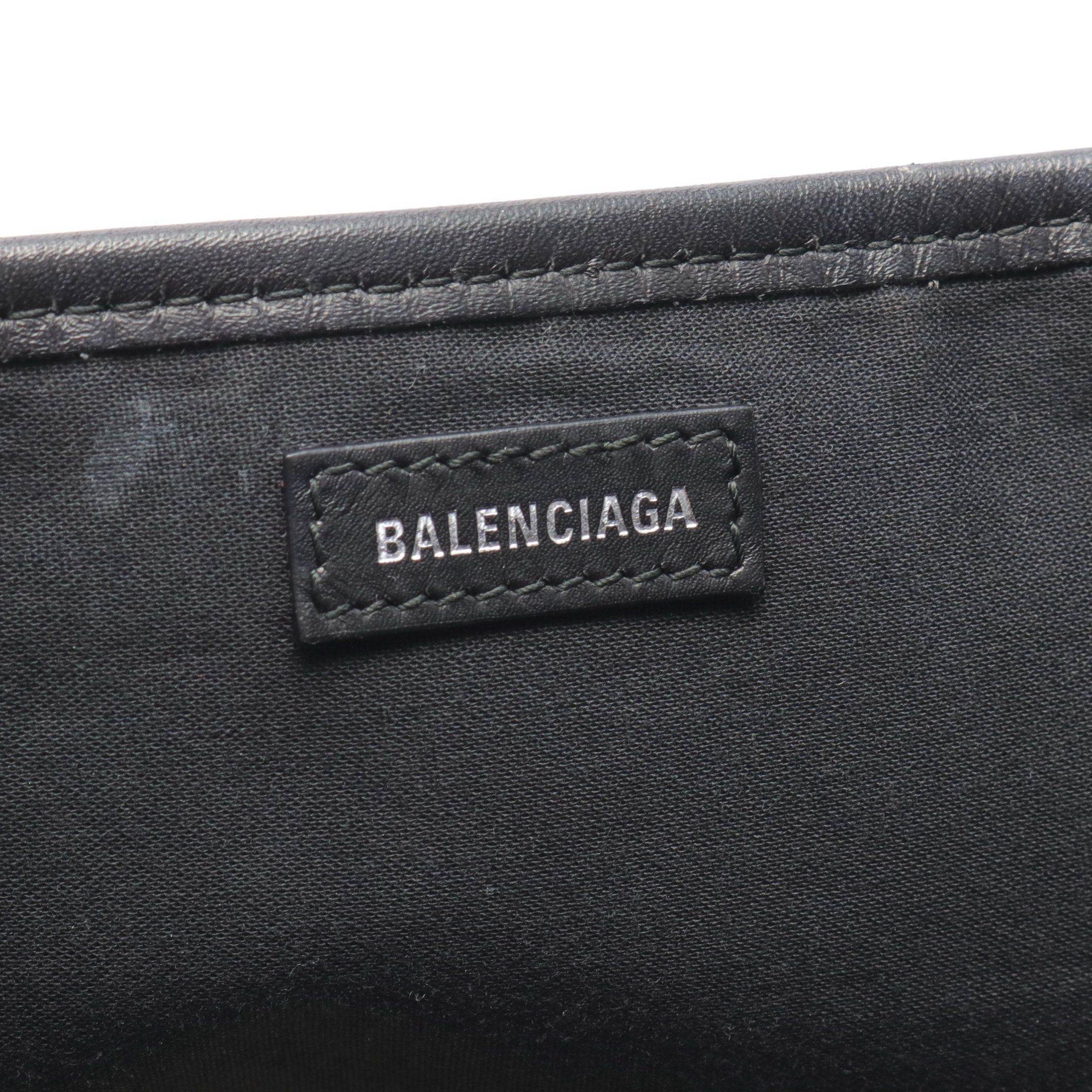 Balenciaga Balenciaga Navy Cabas S Hippopotamus Handbag Tote Bag Canvas Leather Ivory Black Size ONE SIZE - 4 Thumbnail