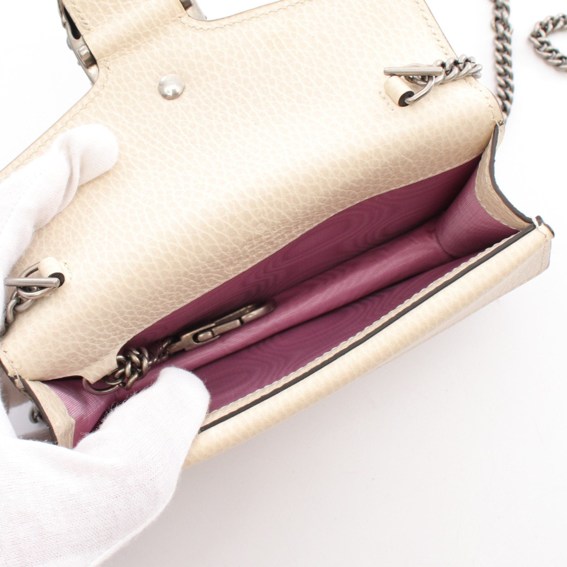 Gucci Gucci Dionysus Chain Shoulder Bag Leather Ivory Size ONE SIZE - 3 Thumbnail