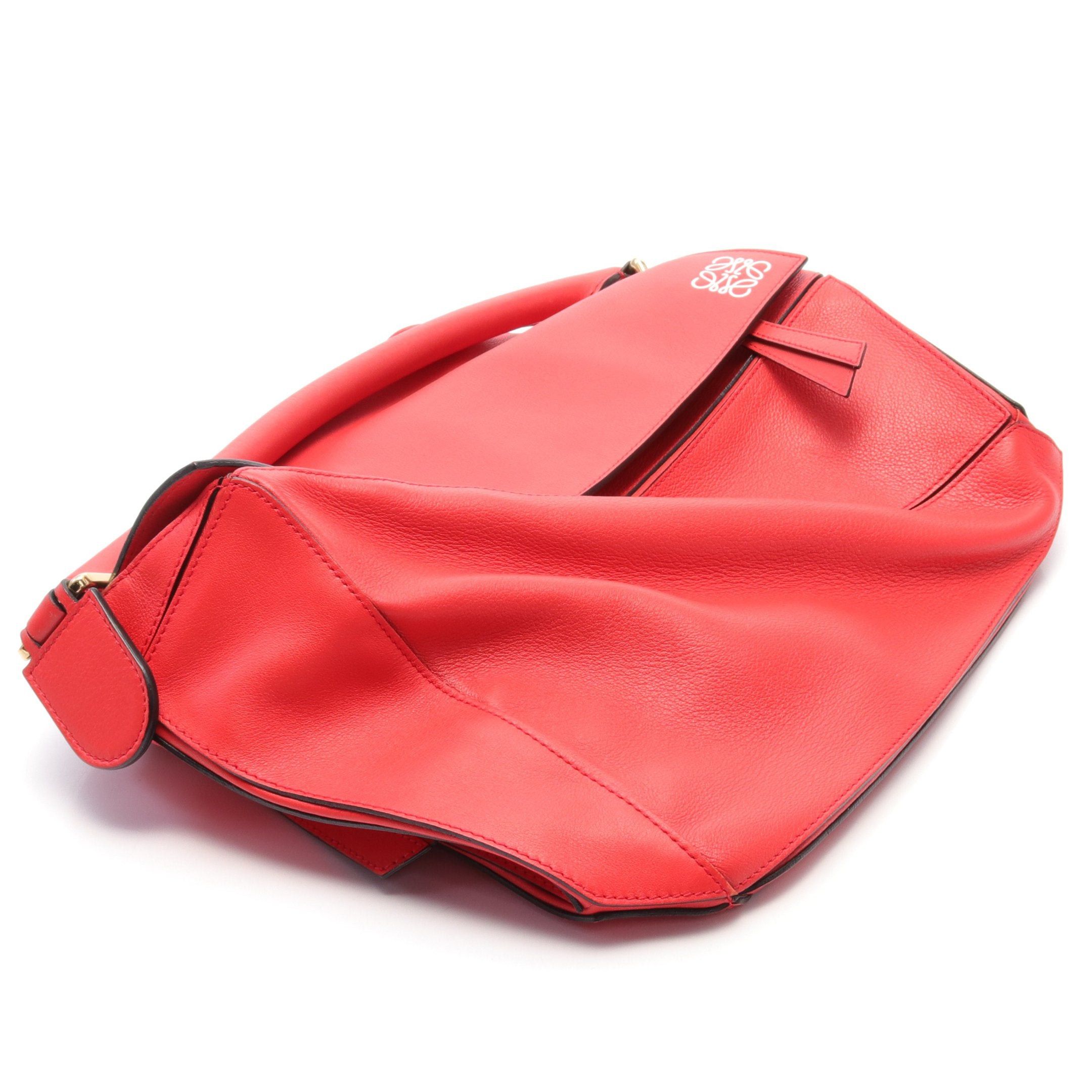 Loewe Loewe Puzzle Bag Large Handbag Leather Red Size ONE SIZE - 6 Thumbnail