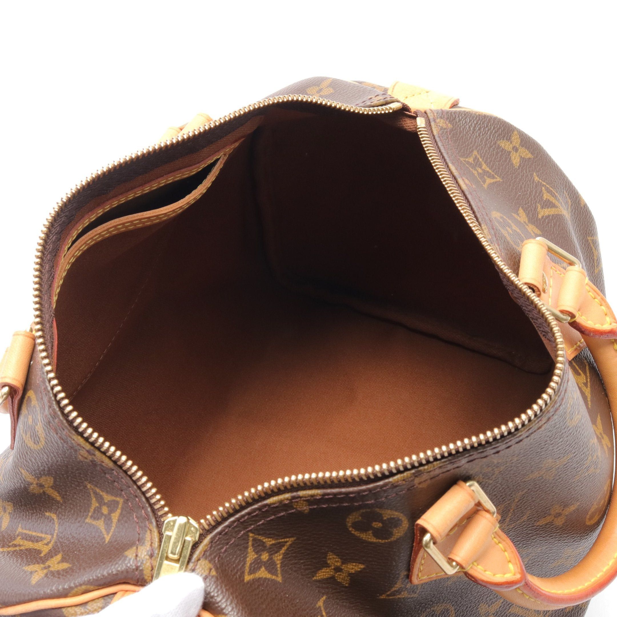 Louis Vuitton Louis Vuitton Speedy 30 Monogram Handbag Leather Brown Size ONE SIZE - 3 Thumbnail