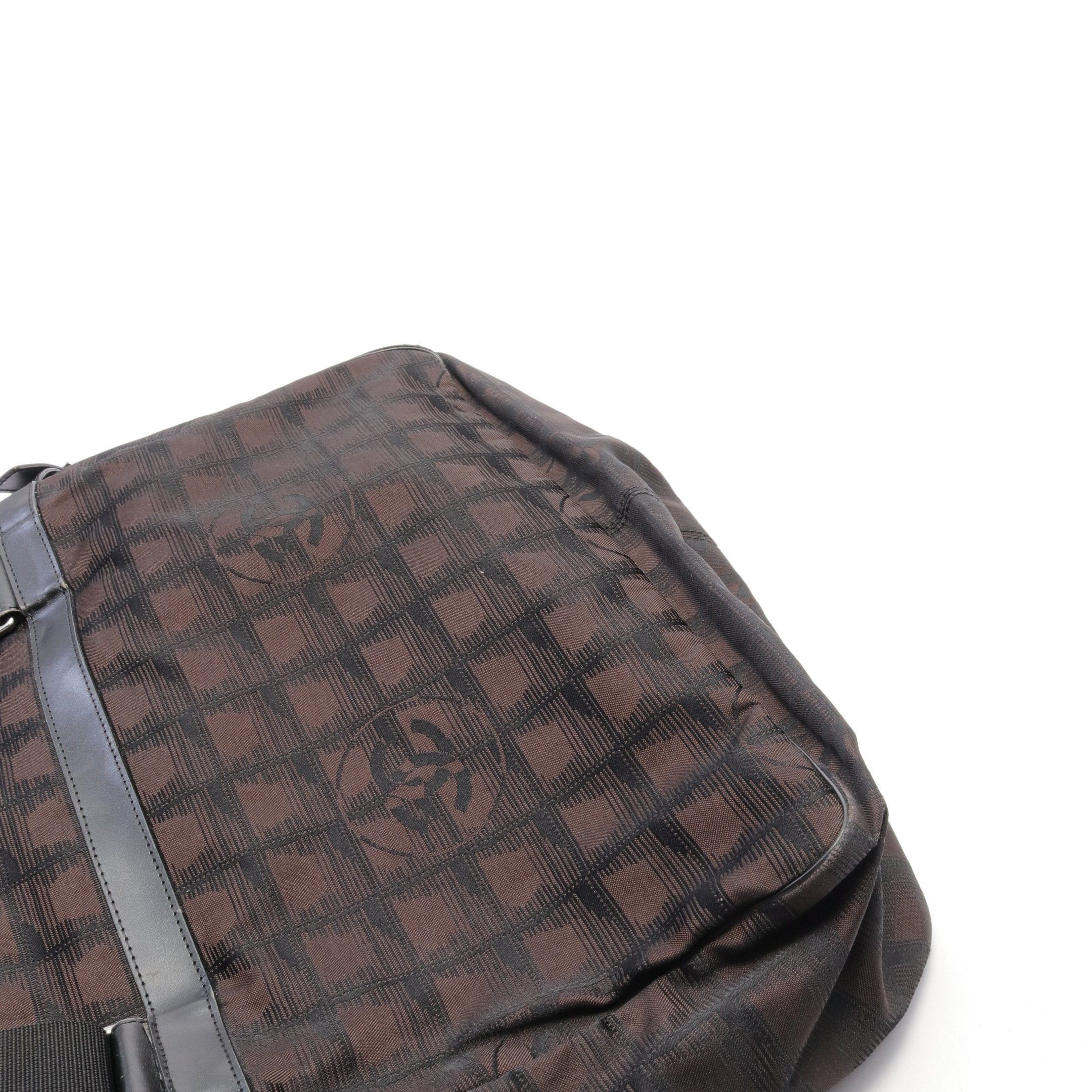 Chanel Chanel New Travel Line Messenger Bag Shoulder Nylon Canvas Leather Dark Brown Black Silver Hardware Size ONE SIZE - 7 Thumbnail