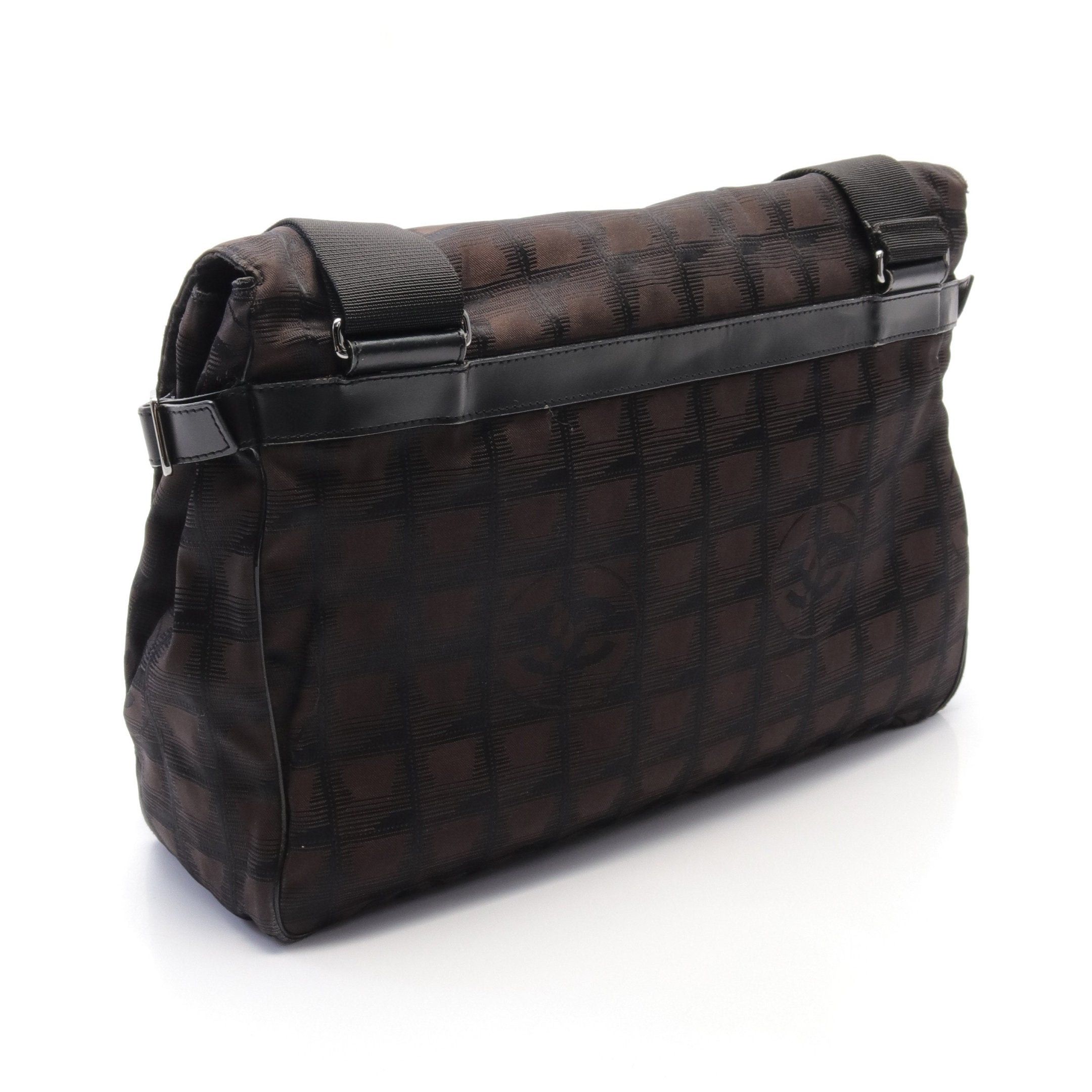 Chanel Chanel New Travel Line Messenger Bag Shoulder Nylon Canvas Leather Dark Brown Black Silver Hardware Size ONE SIZE - 2 Thumbnail