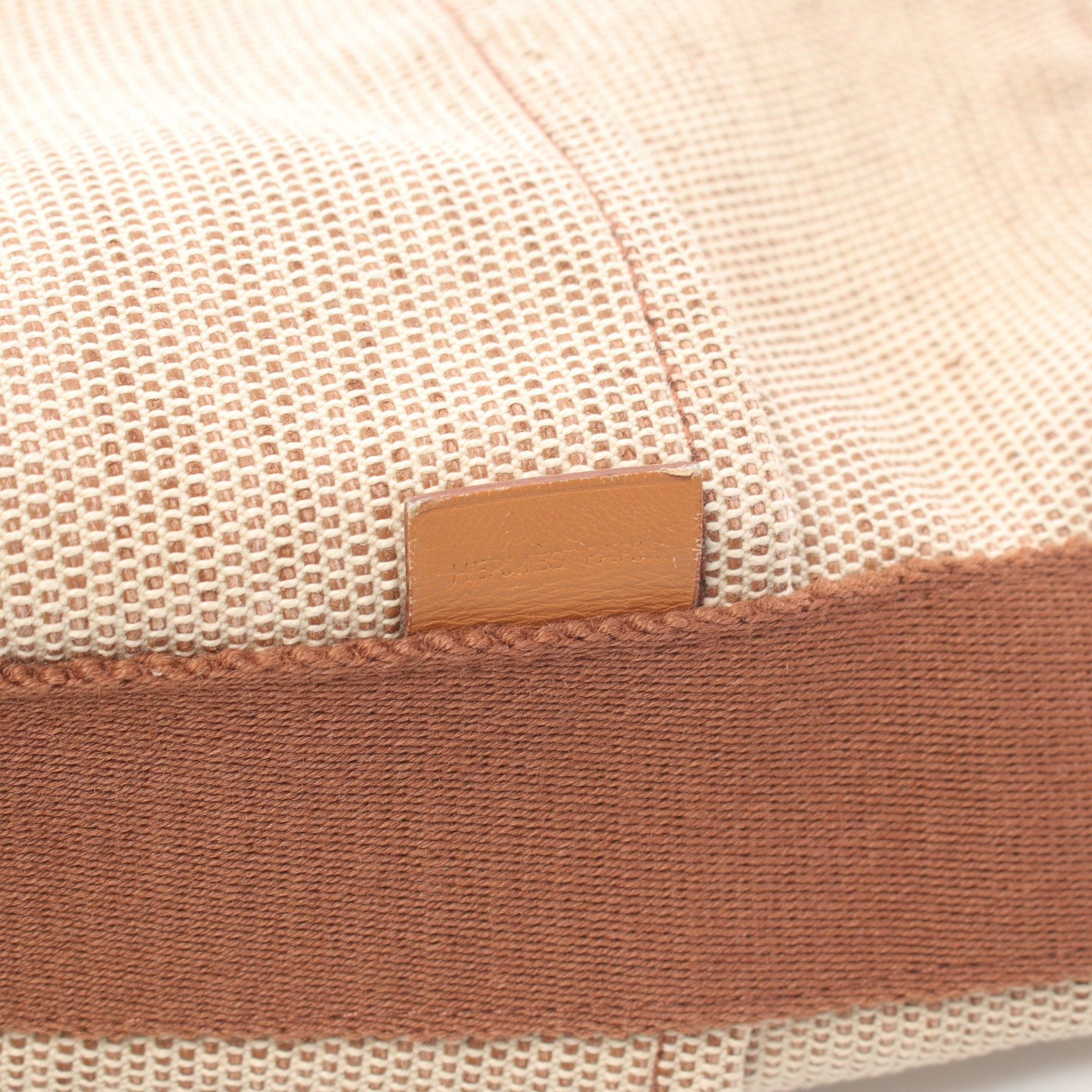 Hermes Hermes Saxo Mm Handbag Toile Ash Ivory Brown Silver Hardware Size ONE SIZE - 8 Thumbnail