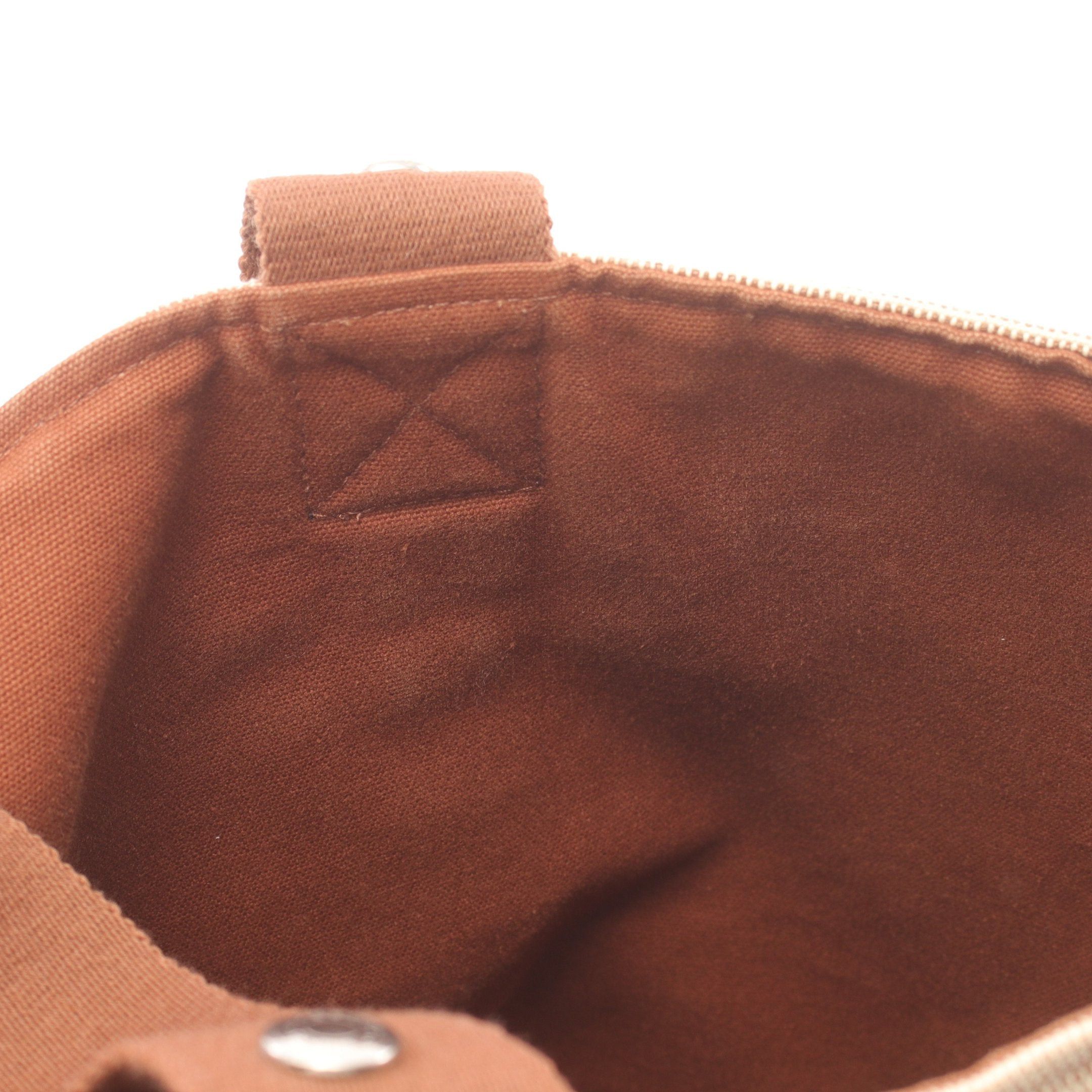Hermes Hermes Saxo Mm Handbag Toile Ash Ivory Brown Silver Hardware Size ONE SIZE - 6 Thumbnail